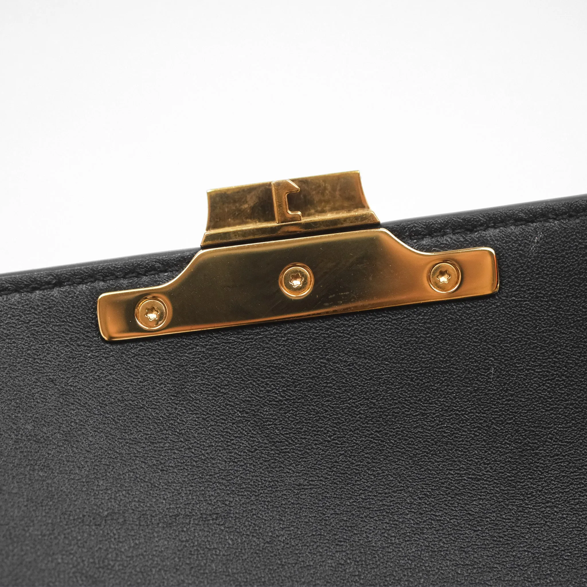Celine Triomphe Shoulder Bag Black Calfskin