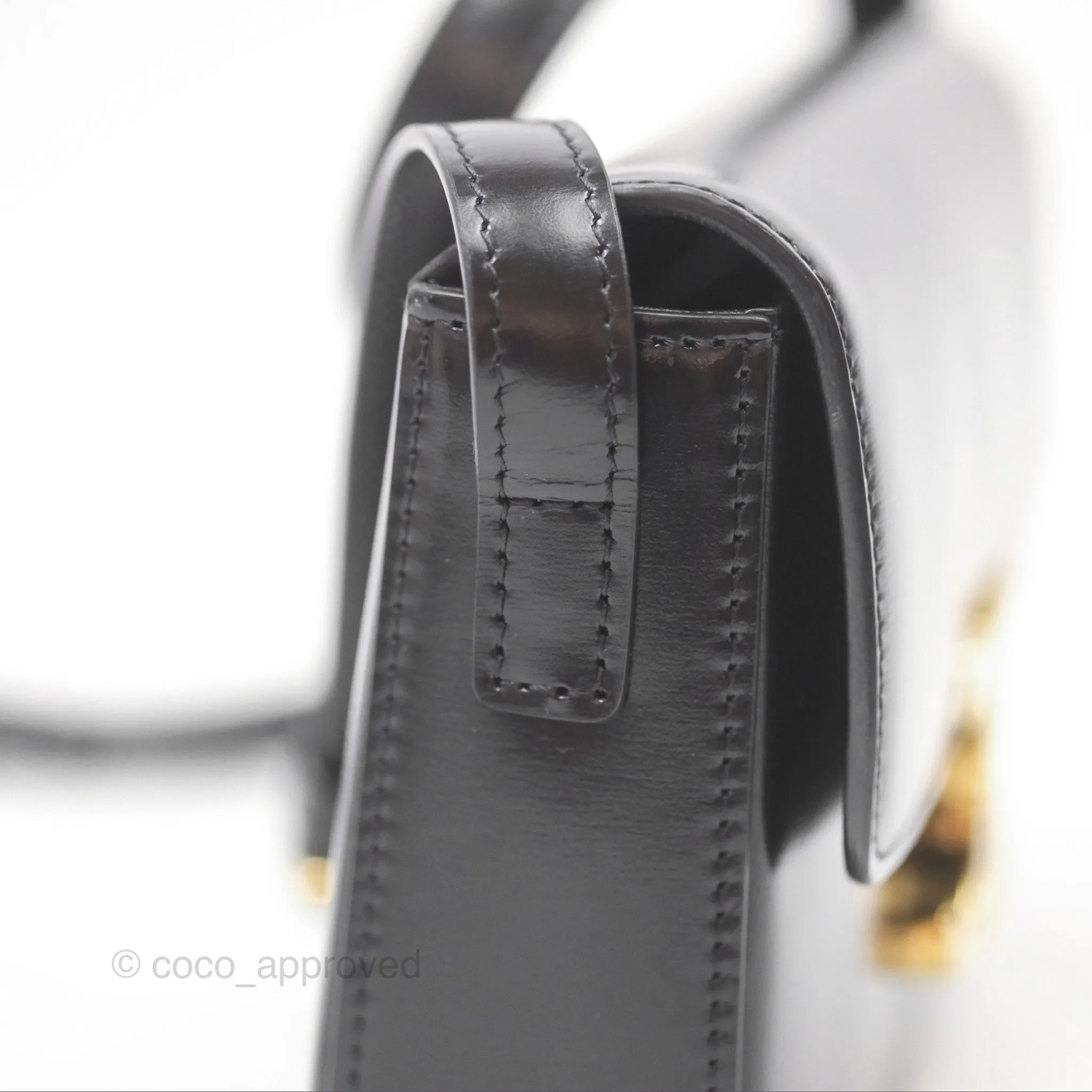 Celine Triomphe Shoulder Bag Black Calfskin
