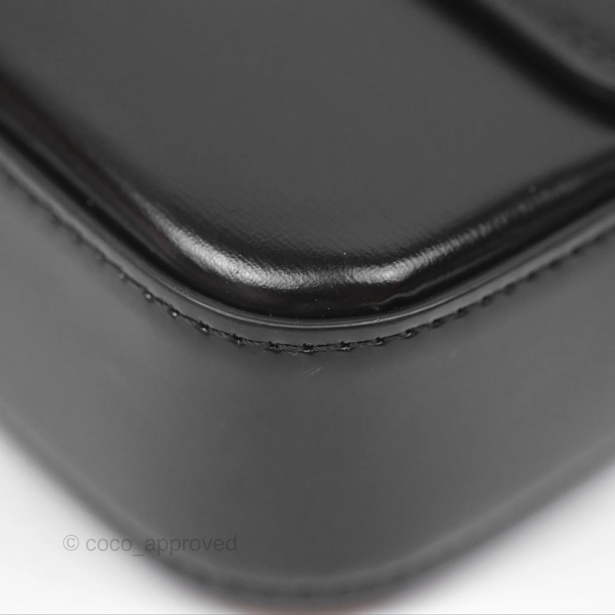 Celine Triomphe Shoulder Bag Black Calfskin