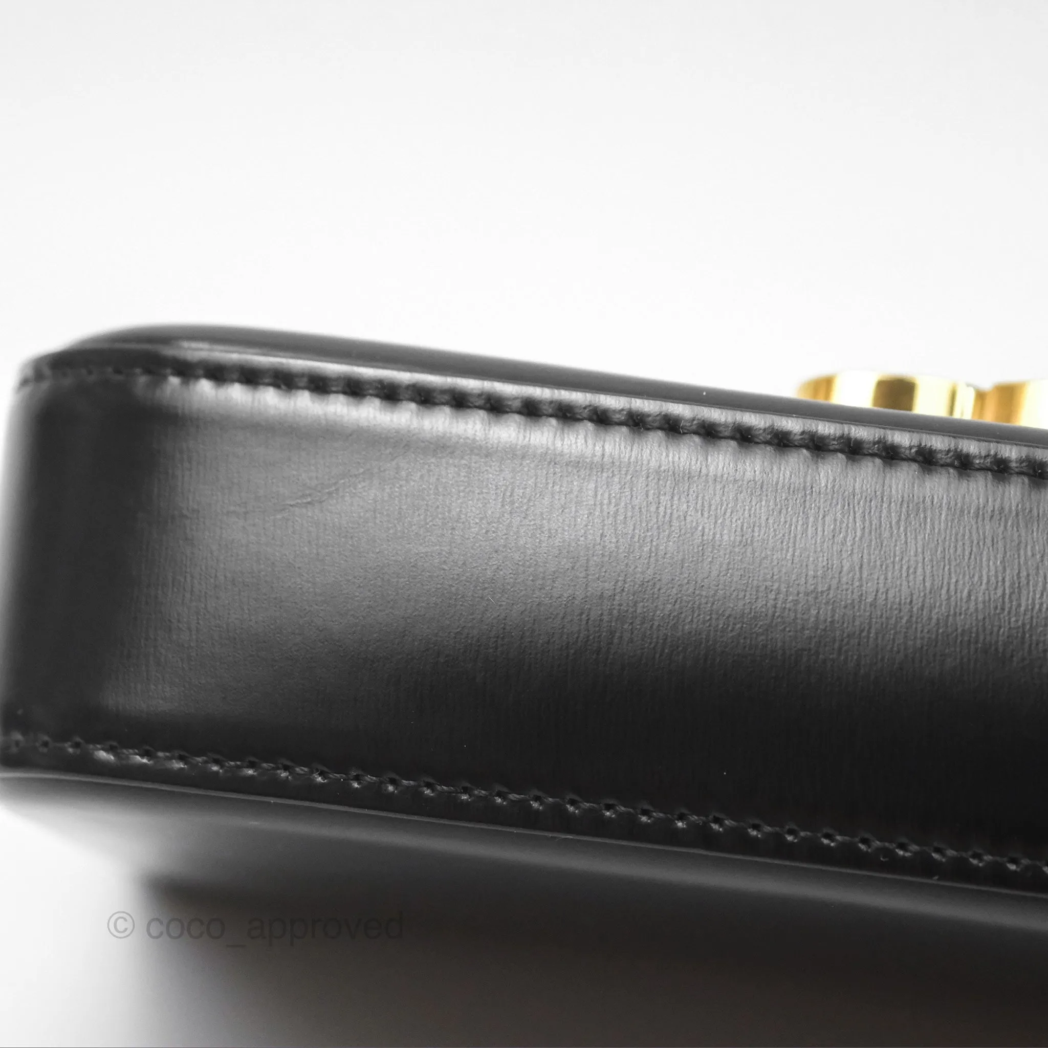 Celine Triomphe Shoulder Bag Black Calfskin