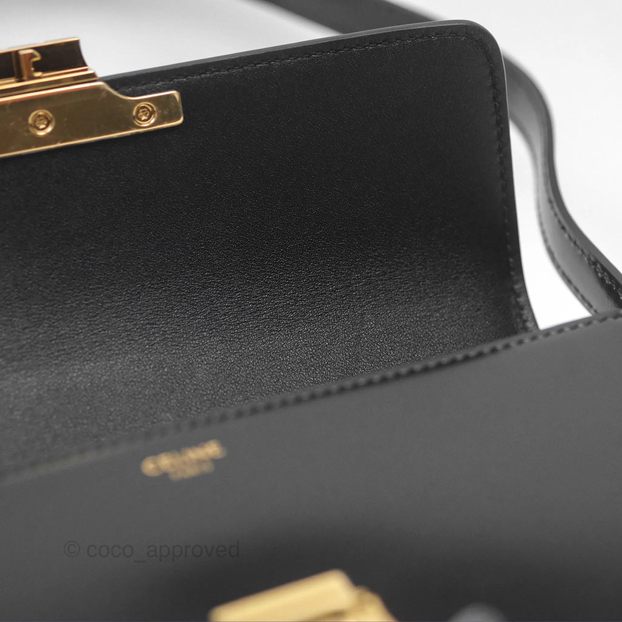 Celine Triomphe Shoulder Bag Black Calfskin