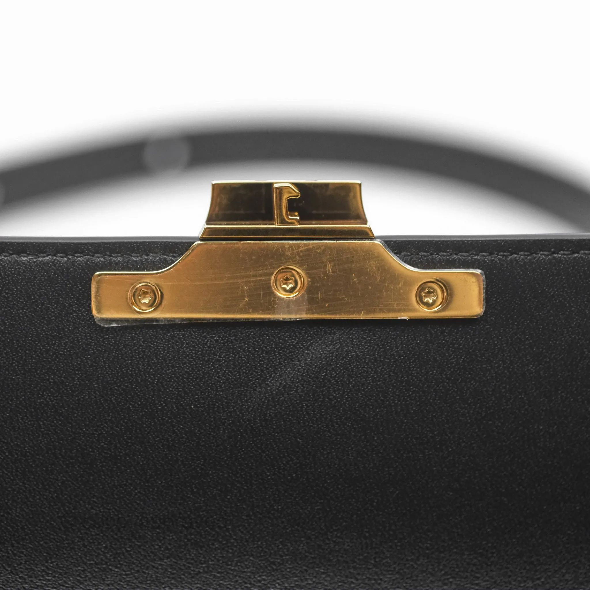 Celine Triomphe Shoulder Bag Black Calfskin