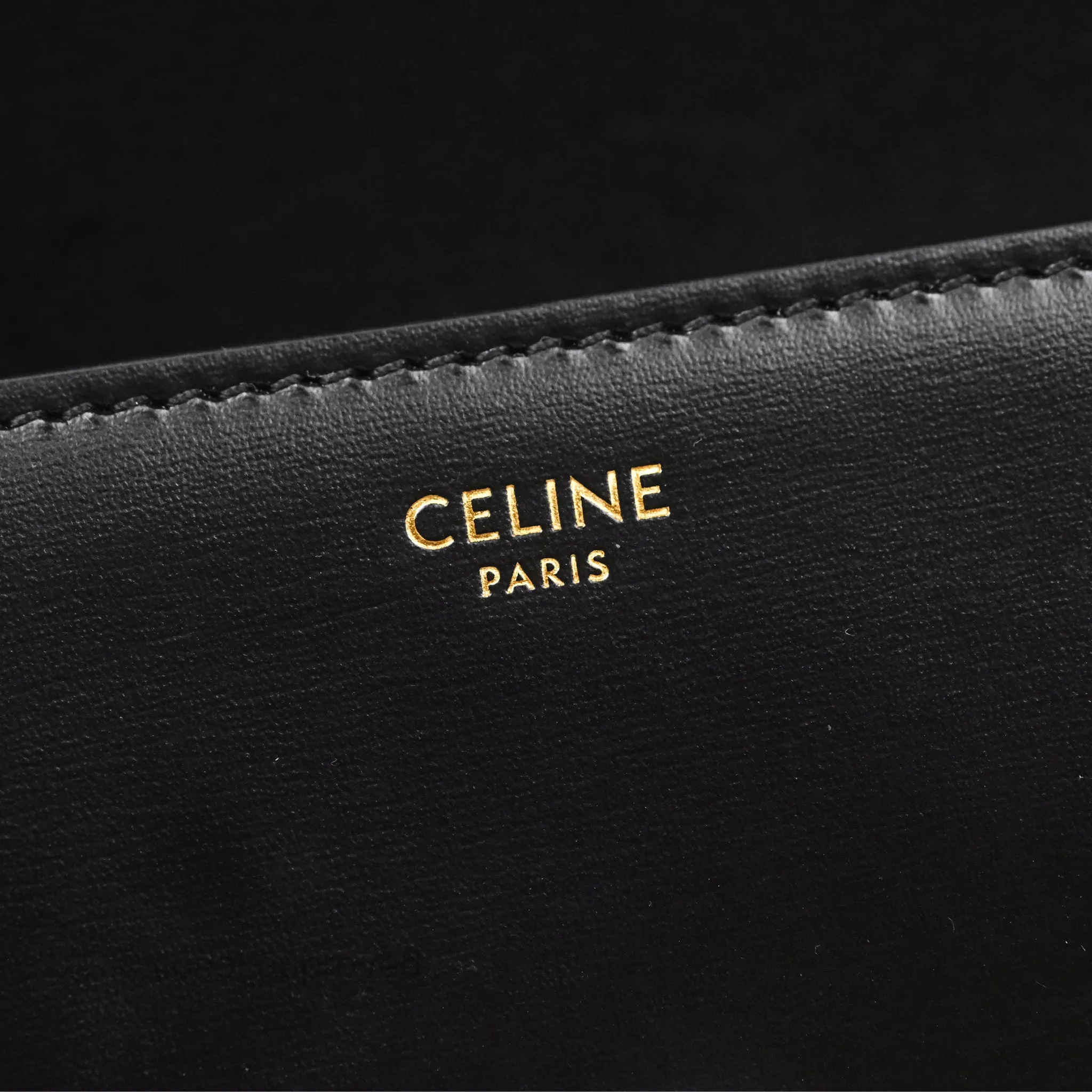 Celine Triomphe Shoulder Bag Black Calfskin