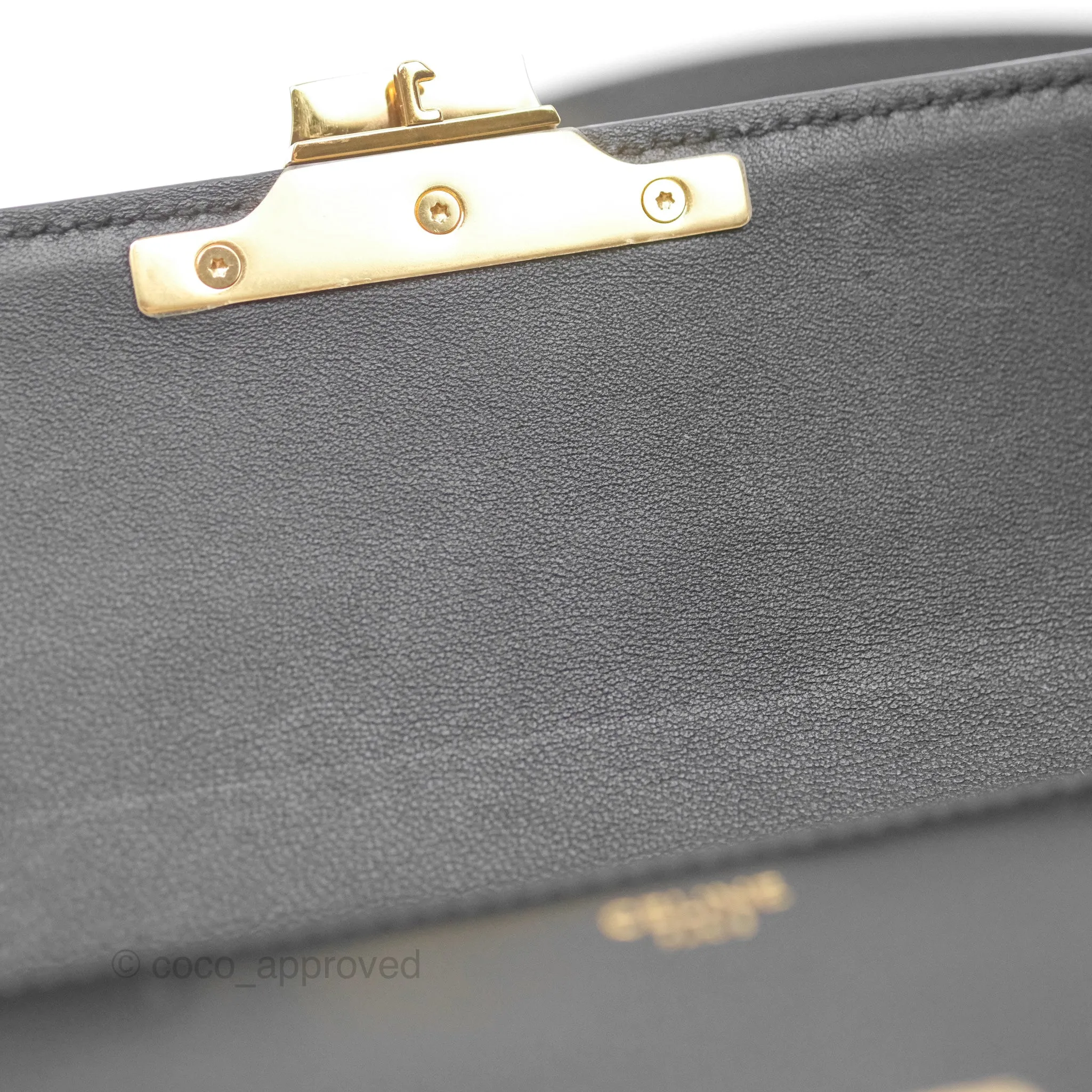 Celine Triomphe Shoulder Bag Black Calfskin