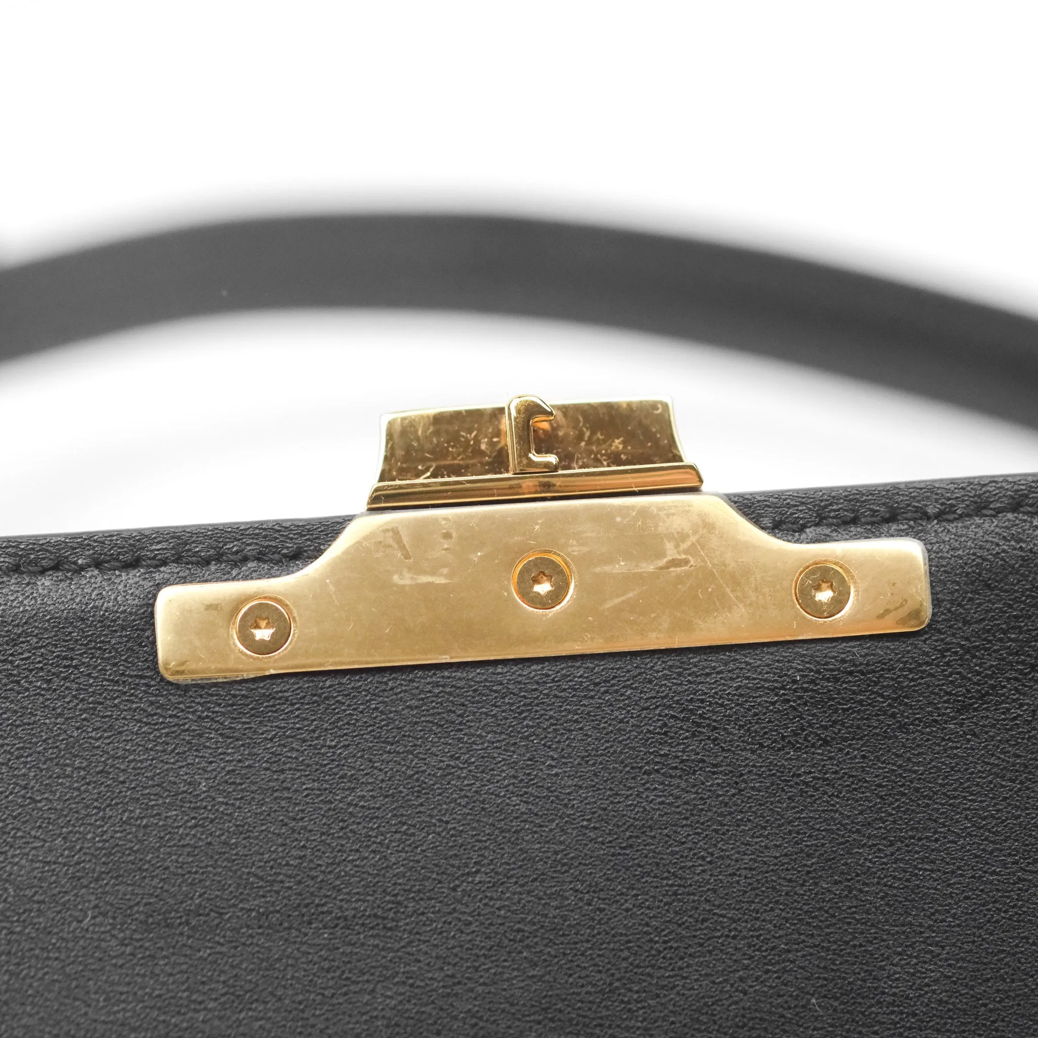 Celine Triomphe Shoulder Bag Black Calfskin