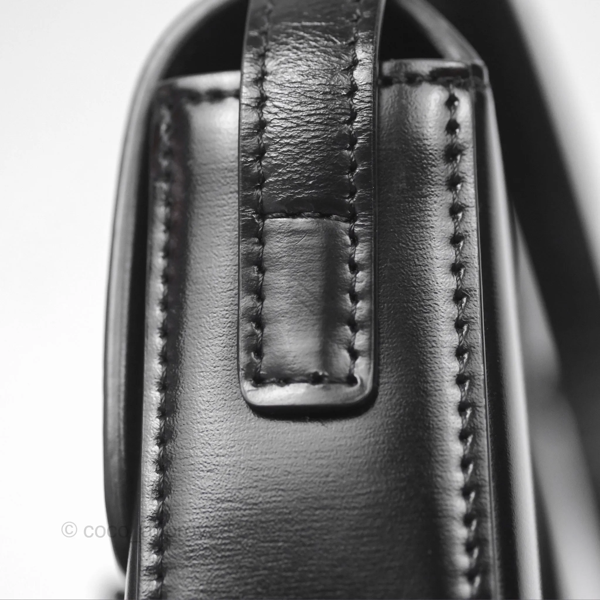 Celine Triomphe Shoulder Bag Black Calfskin