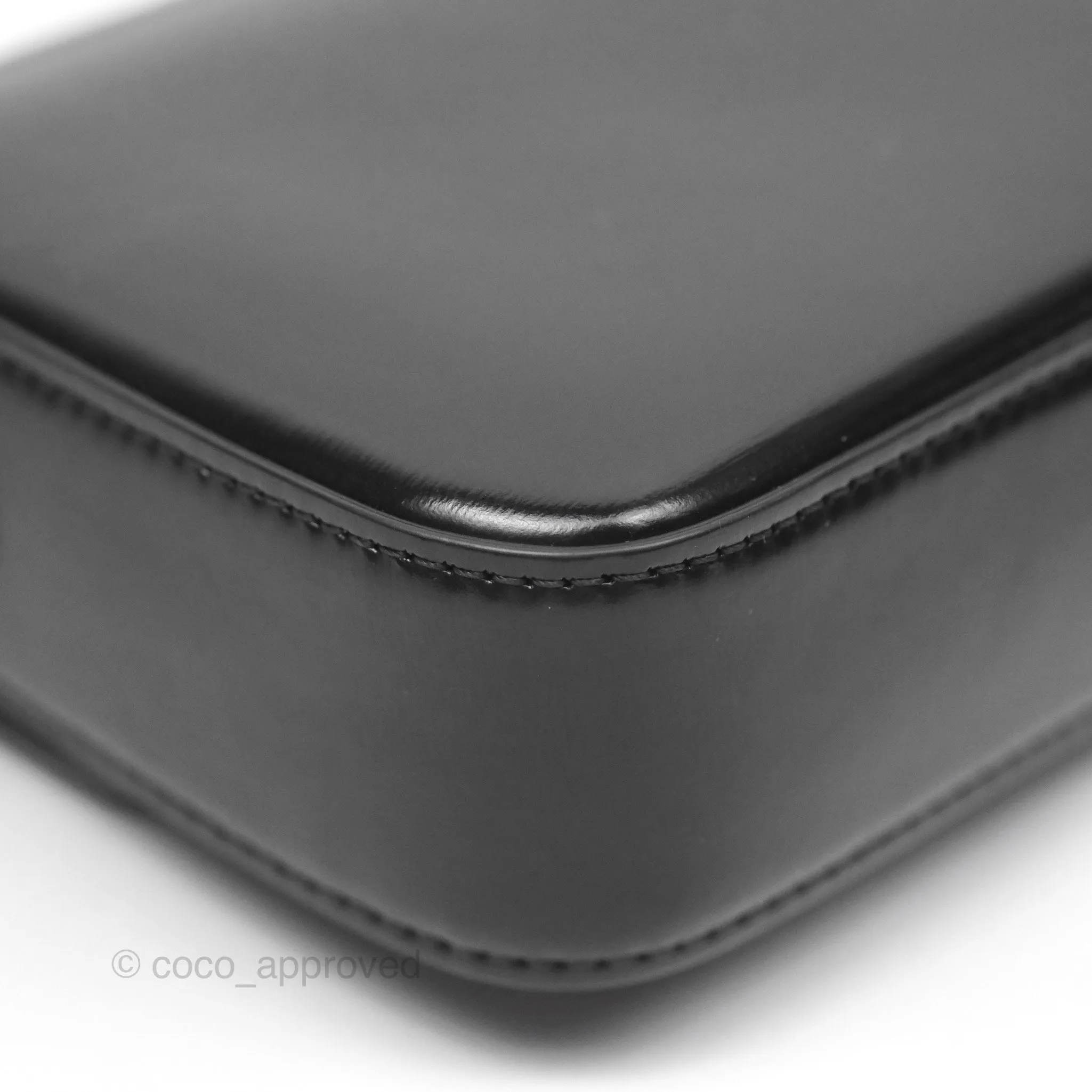 Celine Triomphe Shoulder Bag Black Calfskin