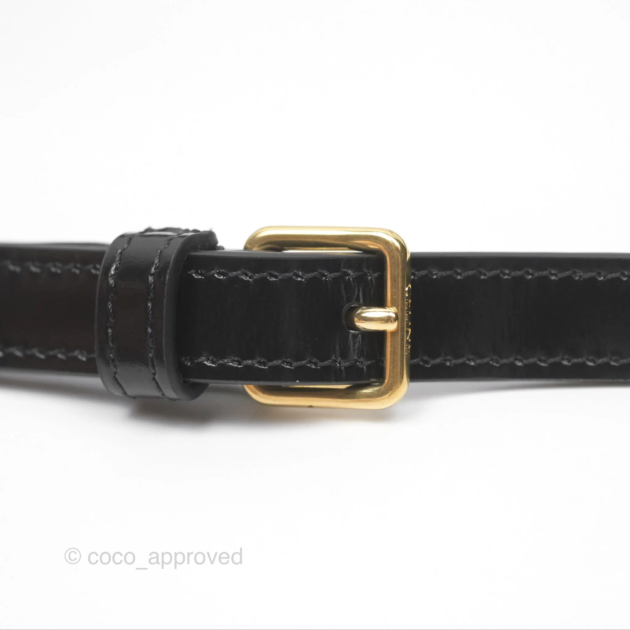 Celine Triomphe Shoulder Bag Black Calfskin