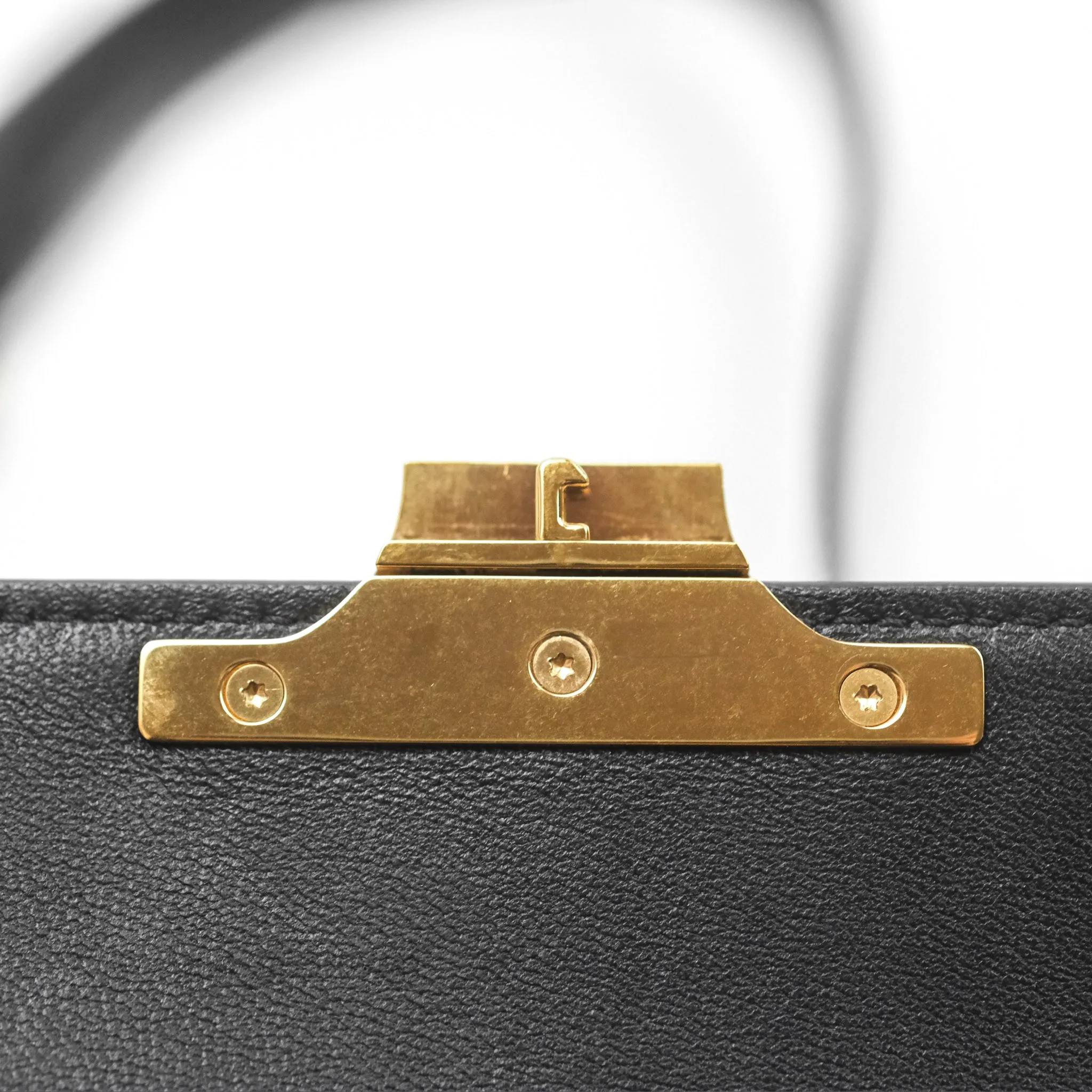 Celine Triomphe Shoulder Bag Black Calfskin