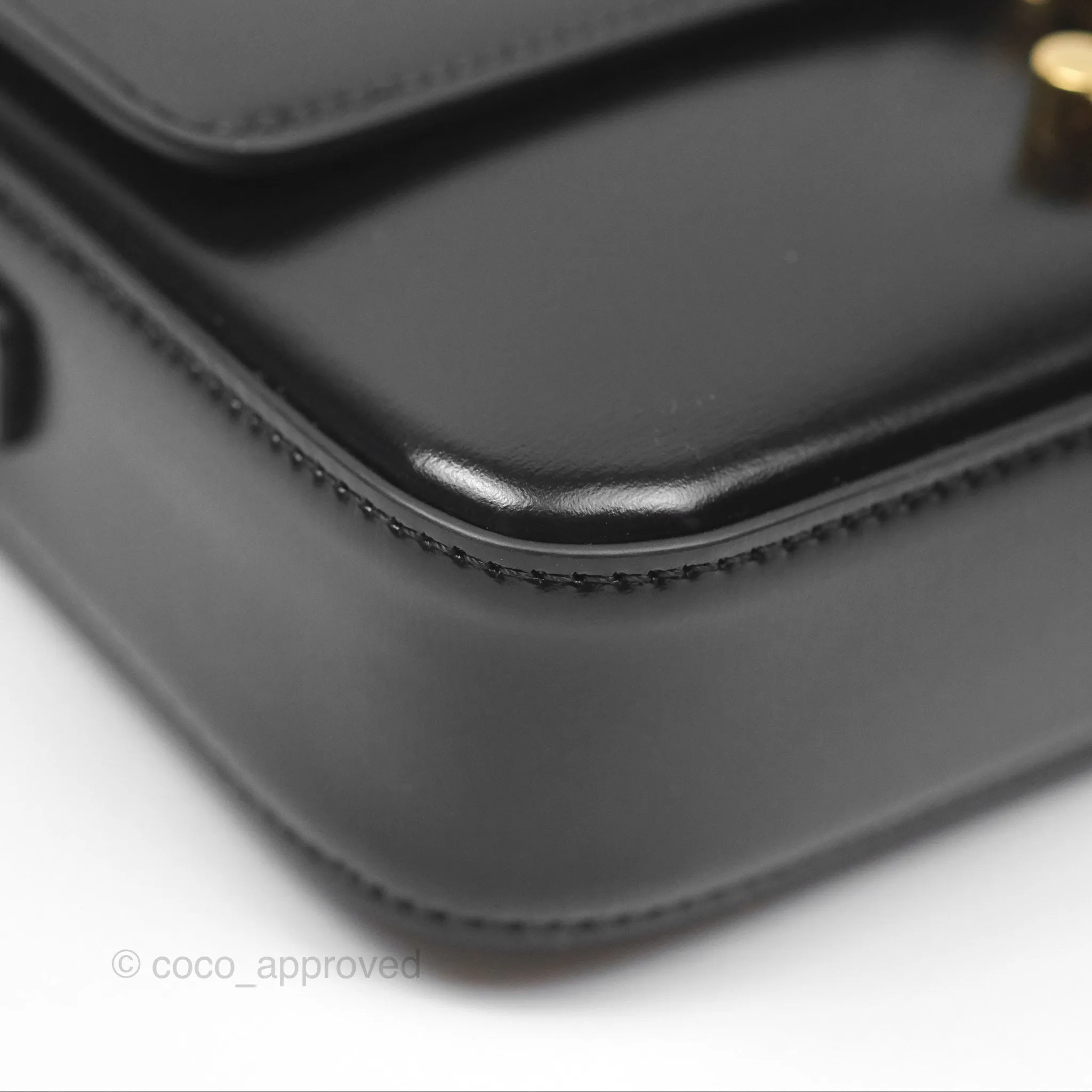 Celine Triomphe Shoulder Bag Black Calfskin