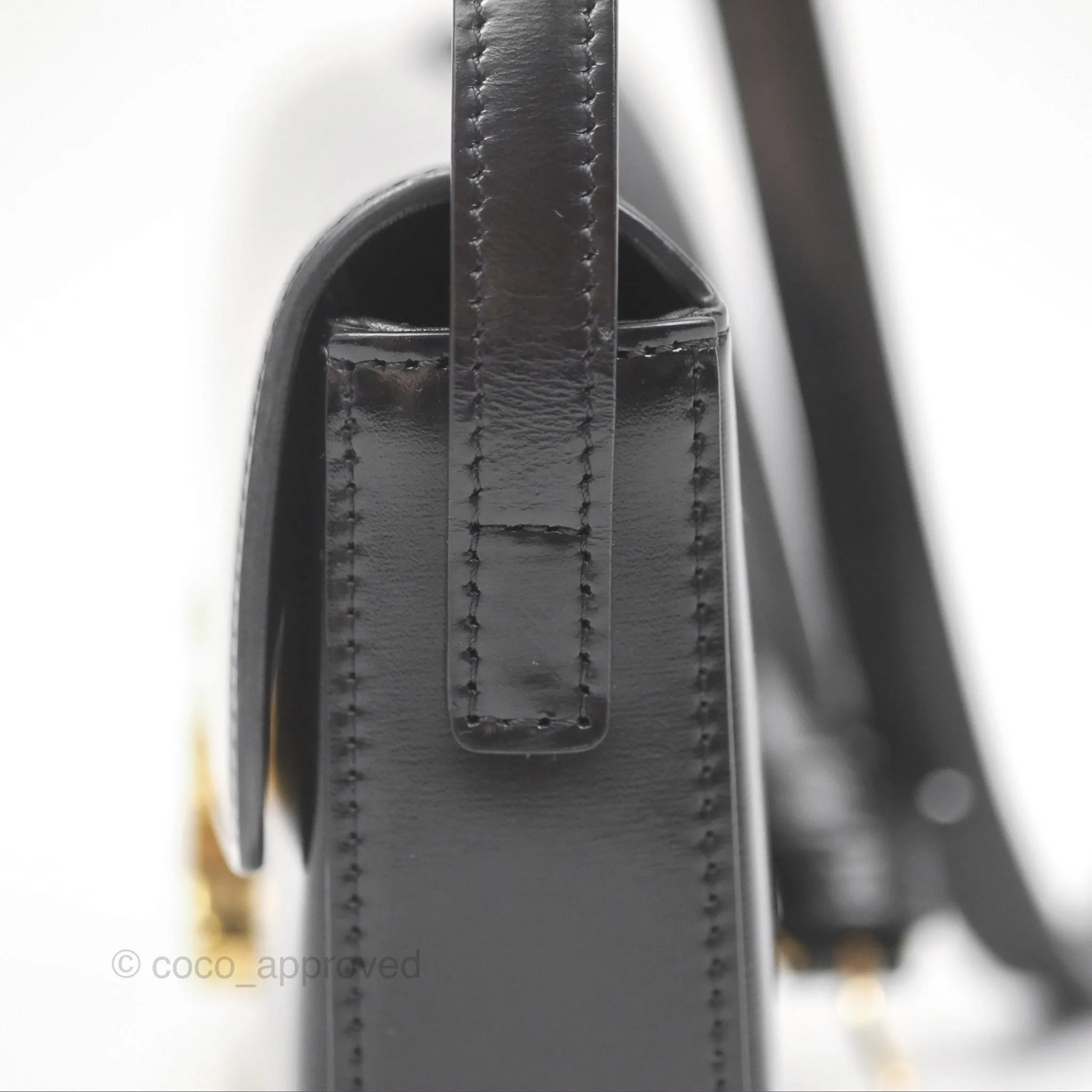 Celine Triomphe Shoulder Bag Black Calfskin