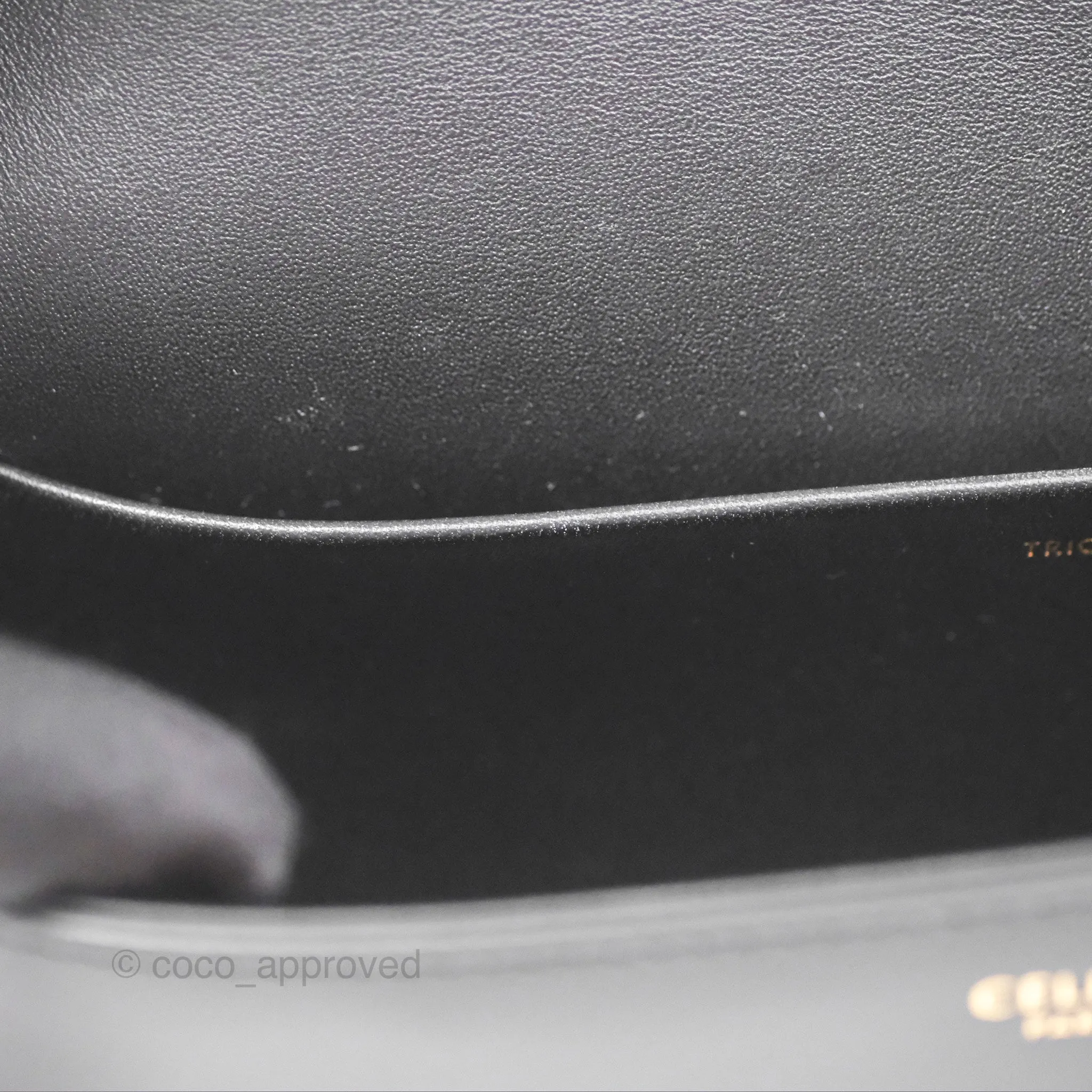 Celine Triomphe Shoulder Bag Black Calfskin
