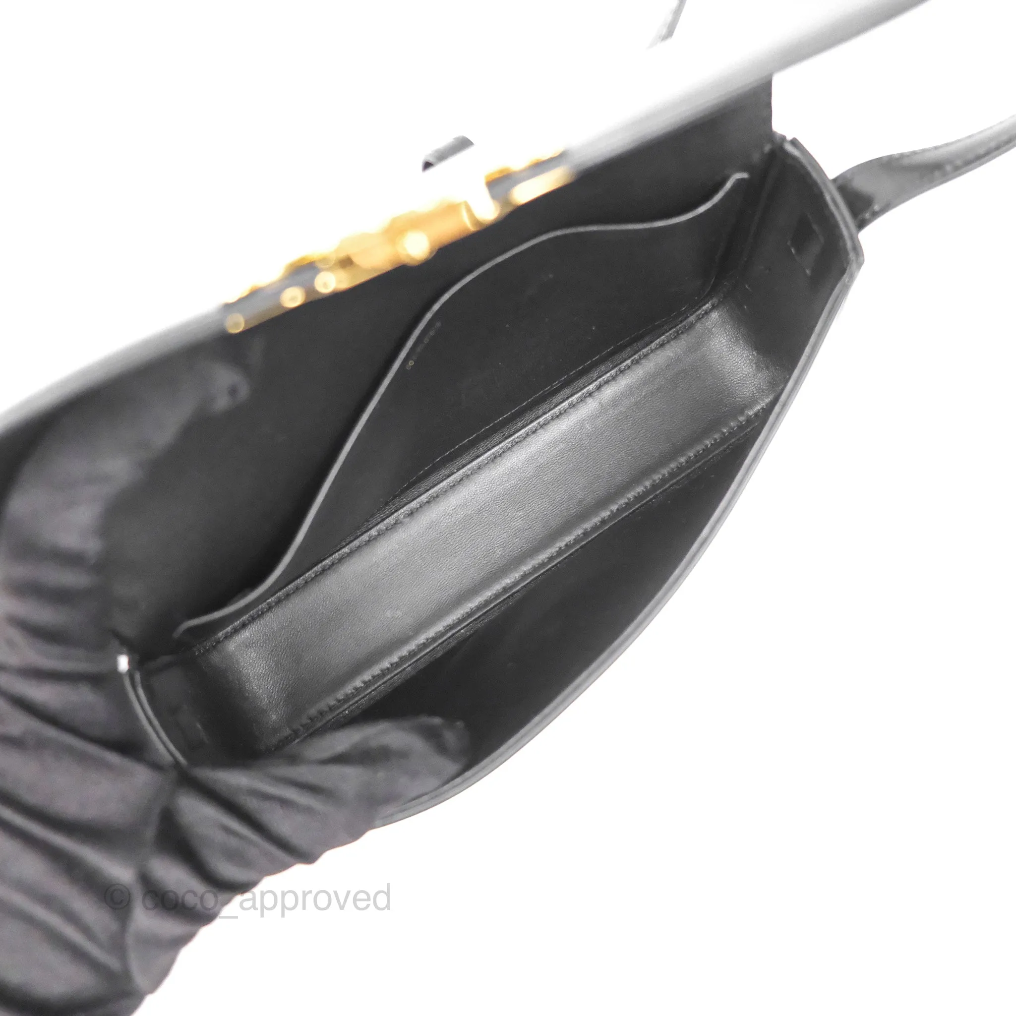 Celine Triomphe Shoulder Bag Black Calfskin