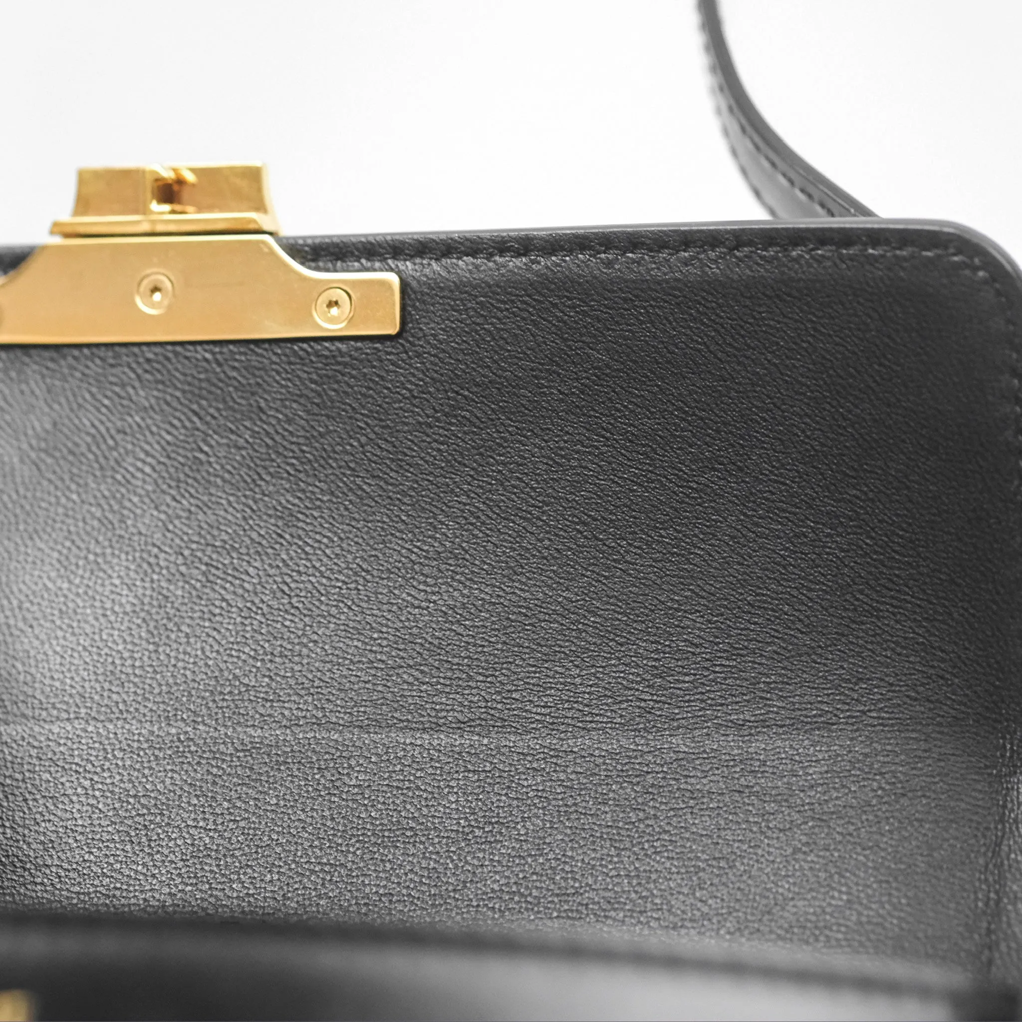 Celine Triomphe Shoulder Bag Black Calfskin