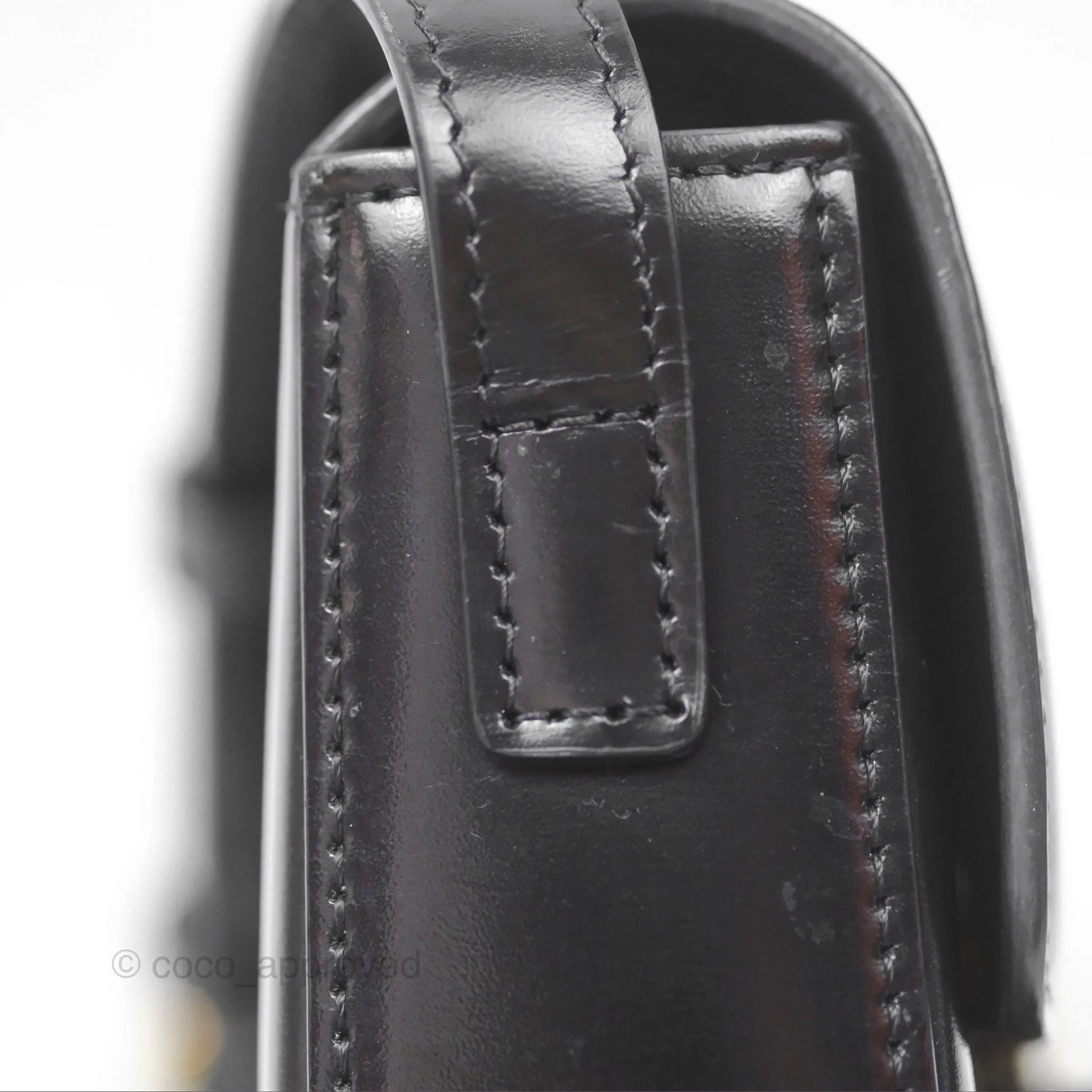 Celine Triomphe Shoulder Bag Black Calfskin