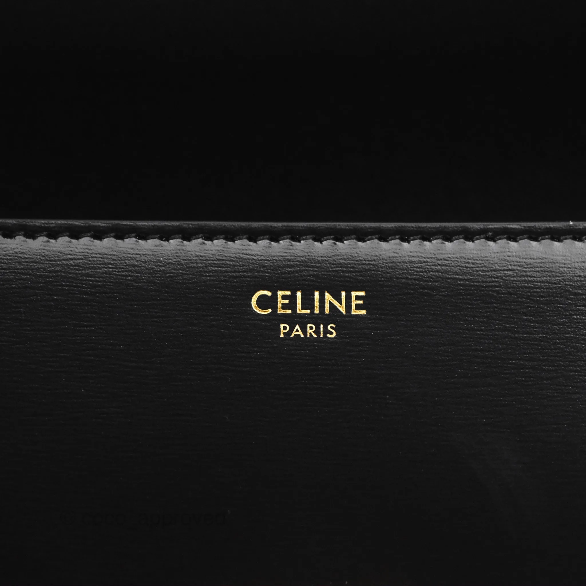Celine Triomphe Shoulder Bag Black Calfskin