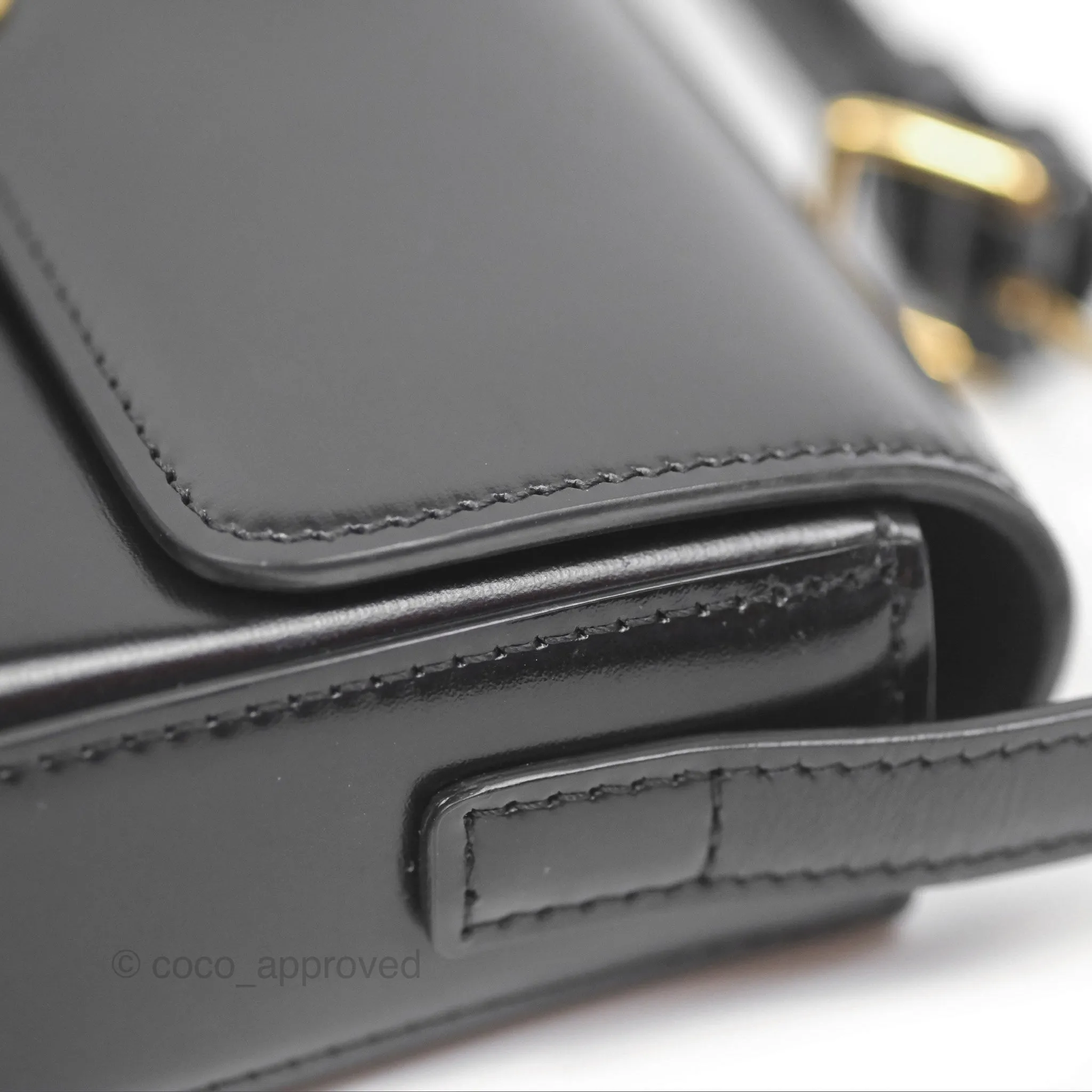 Celine Triomphe Shoulder Bag Black Calfskin