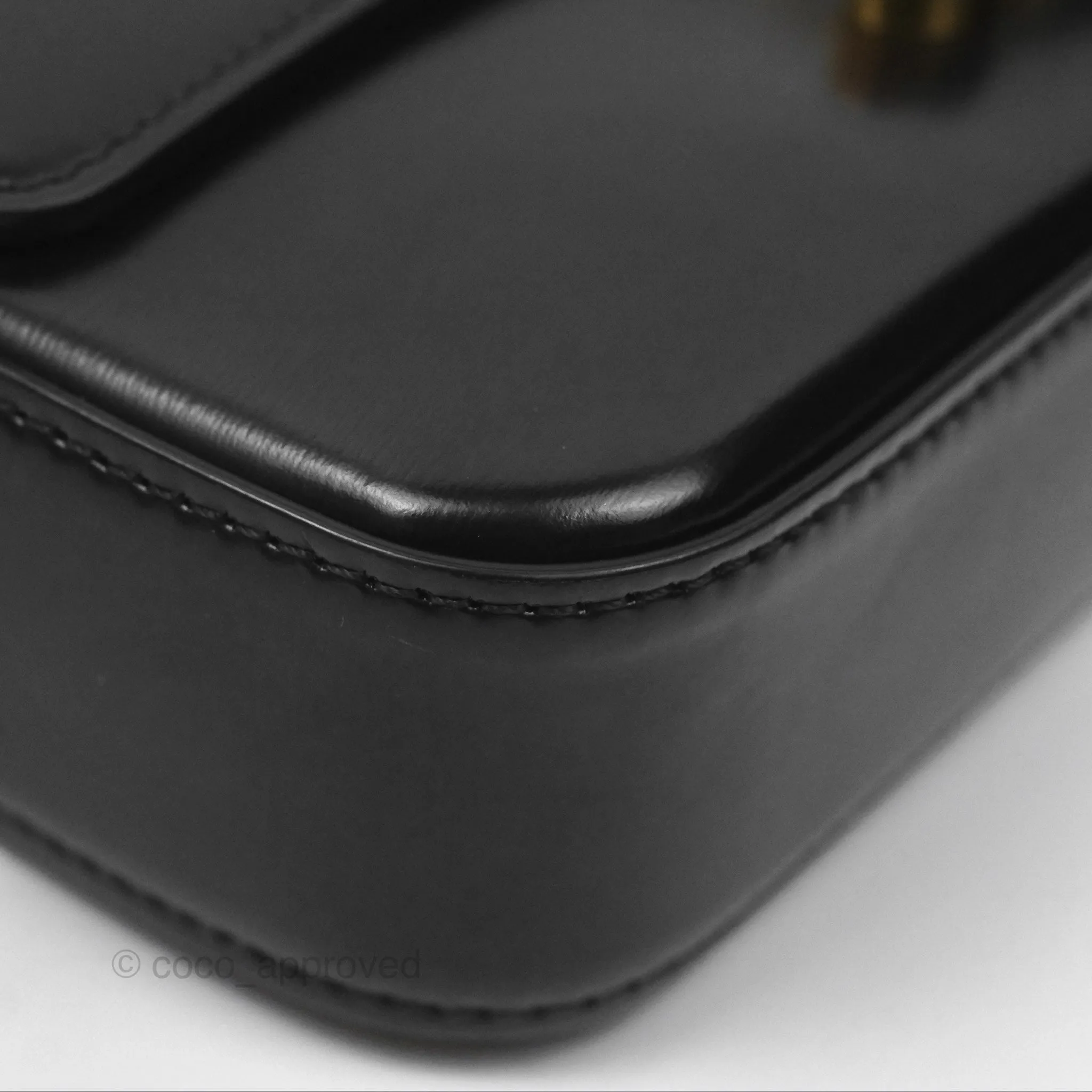 Celine Triomphe Shoulder Bag Black Calfskin