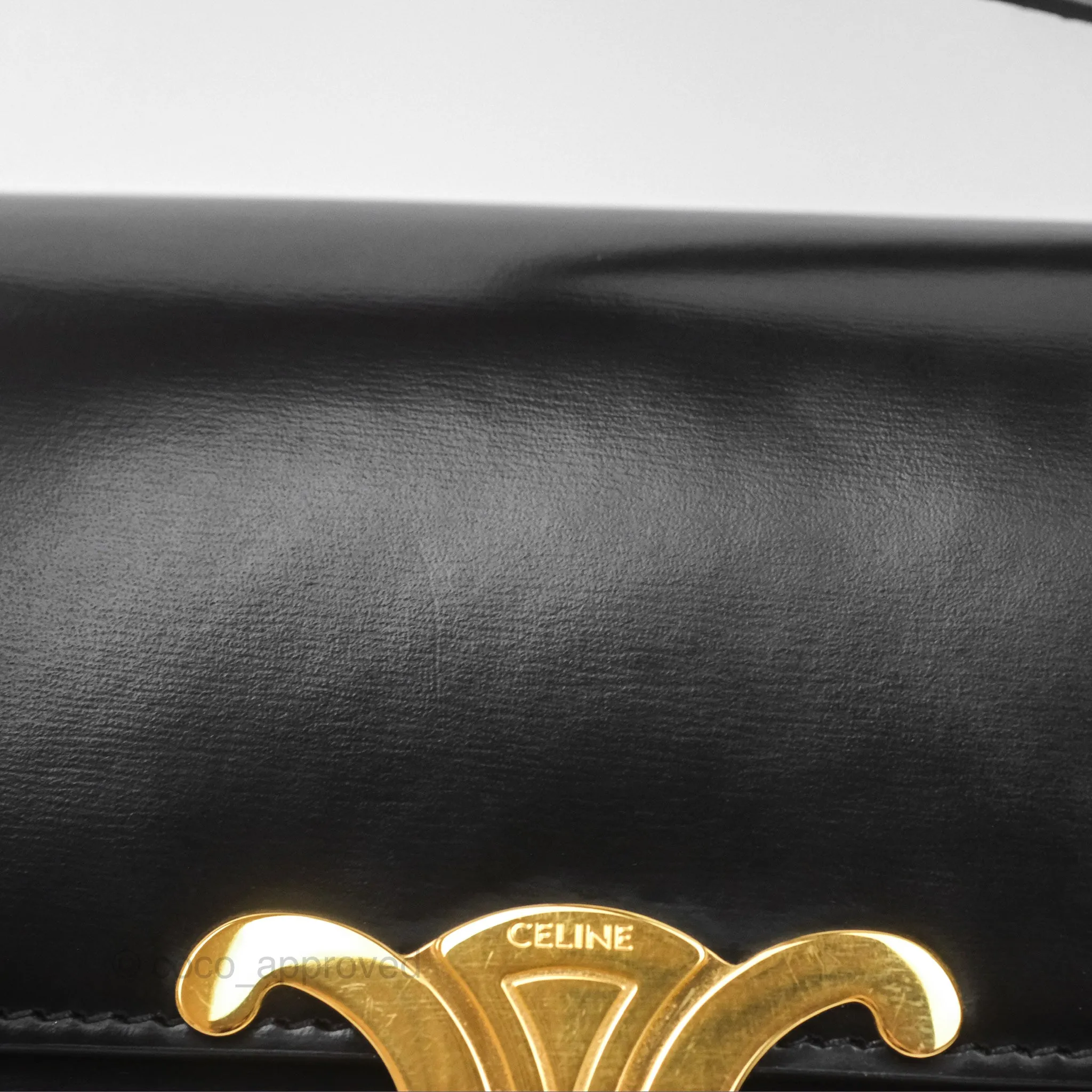 Celine Triomphe Shoulder Bag Black Calfskin