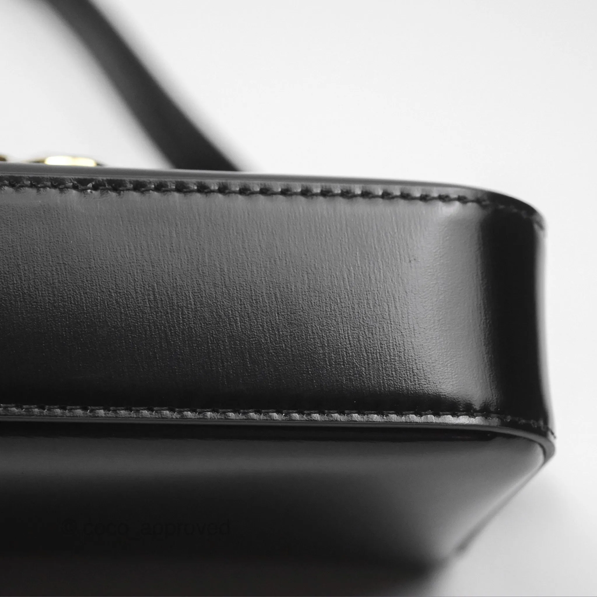 Celine Triomphe Shoulder Bag Black Calfskin