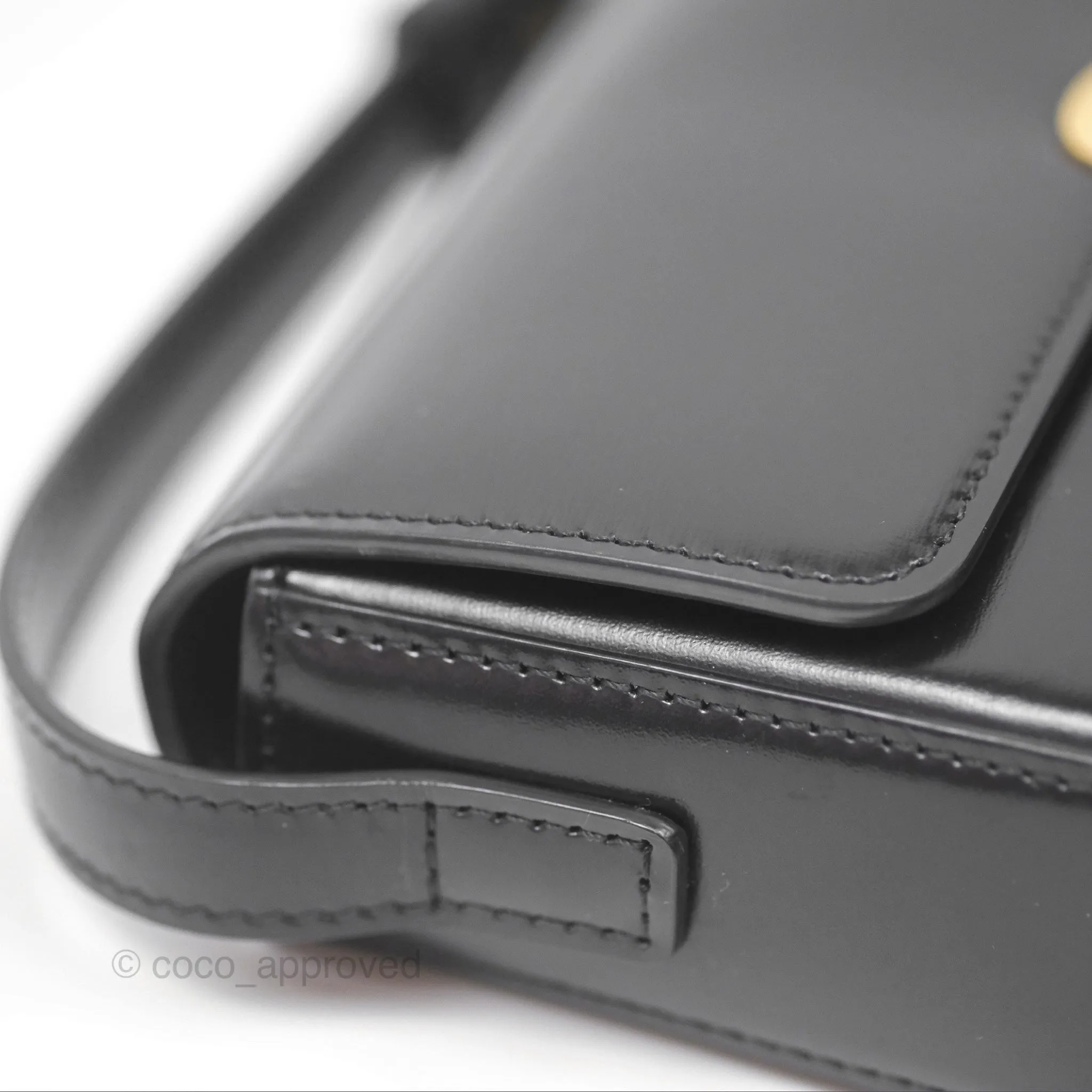 Celine Triomphe Shoulder Bag Black Calfskin