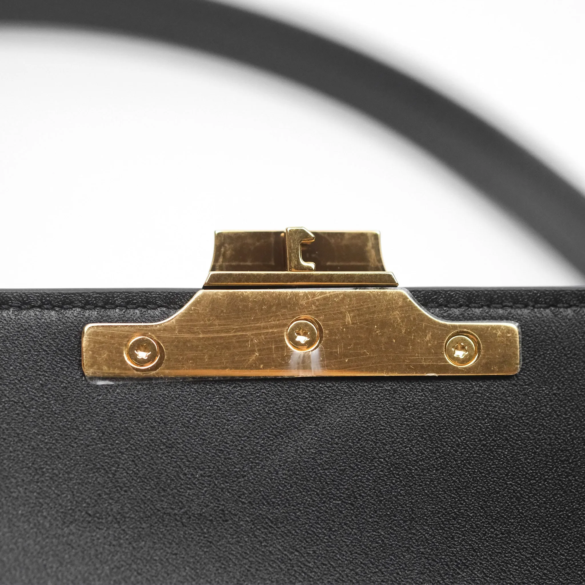 Celine Triomphe Shoulder Bag Black Calfskin