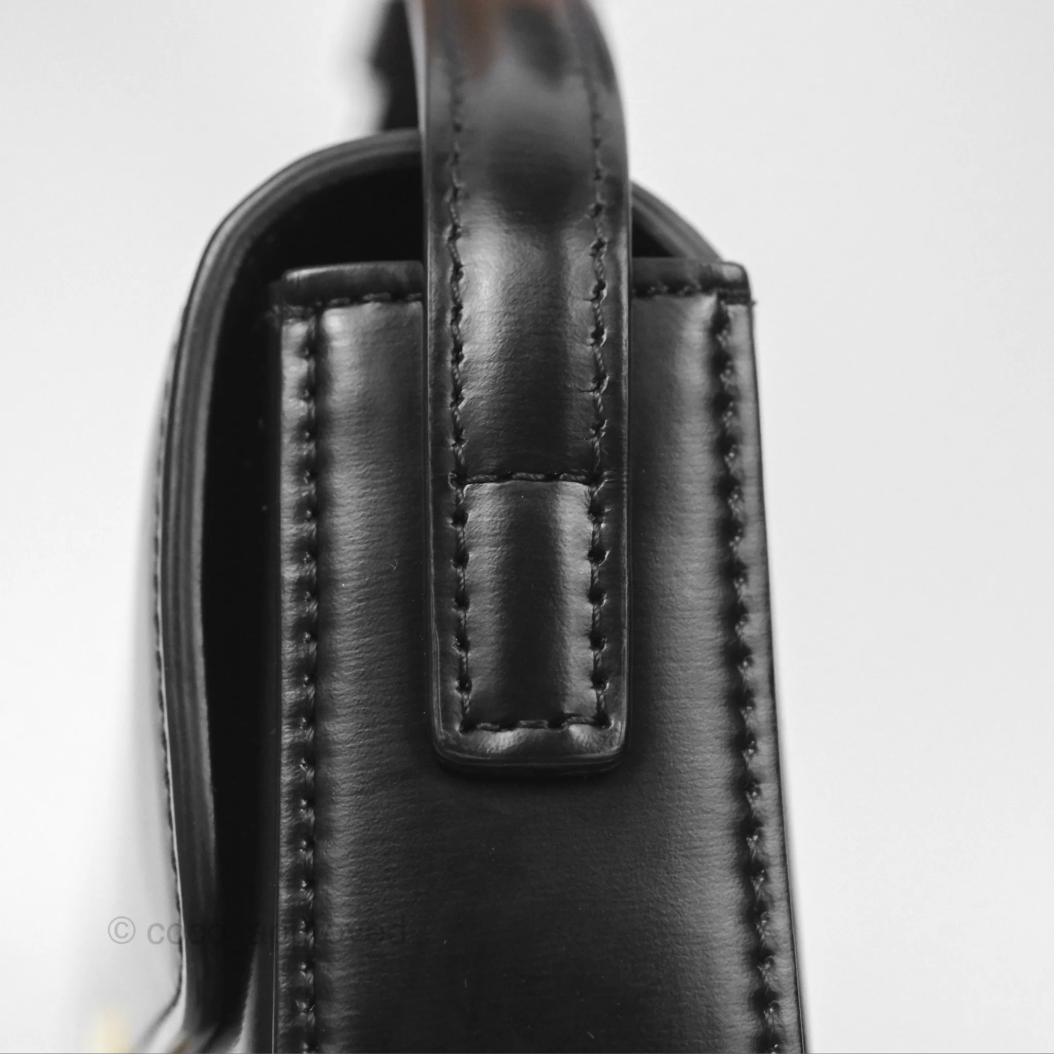 Celine Triomphe Shoulder Bag Black Calfskin