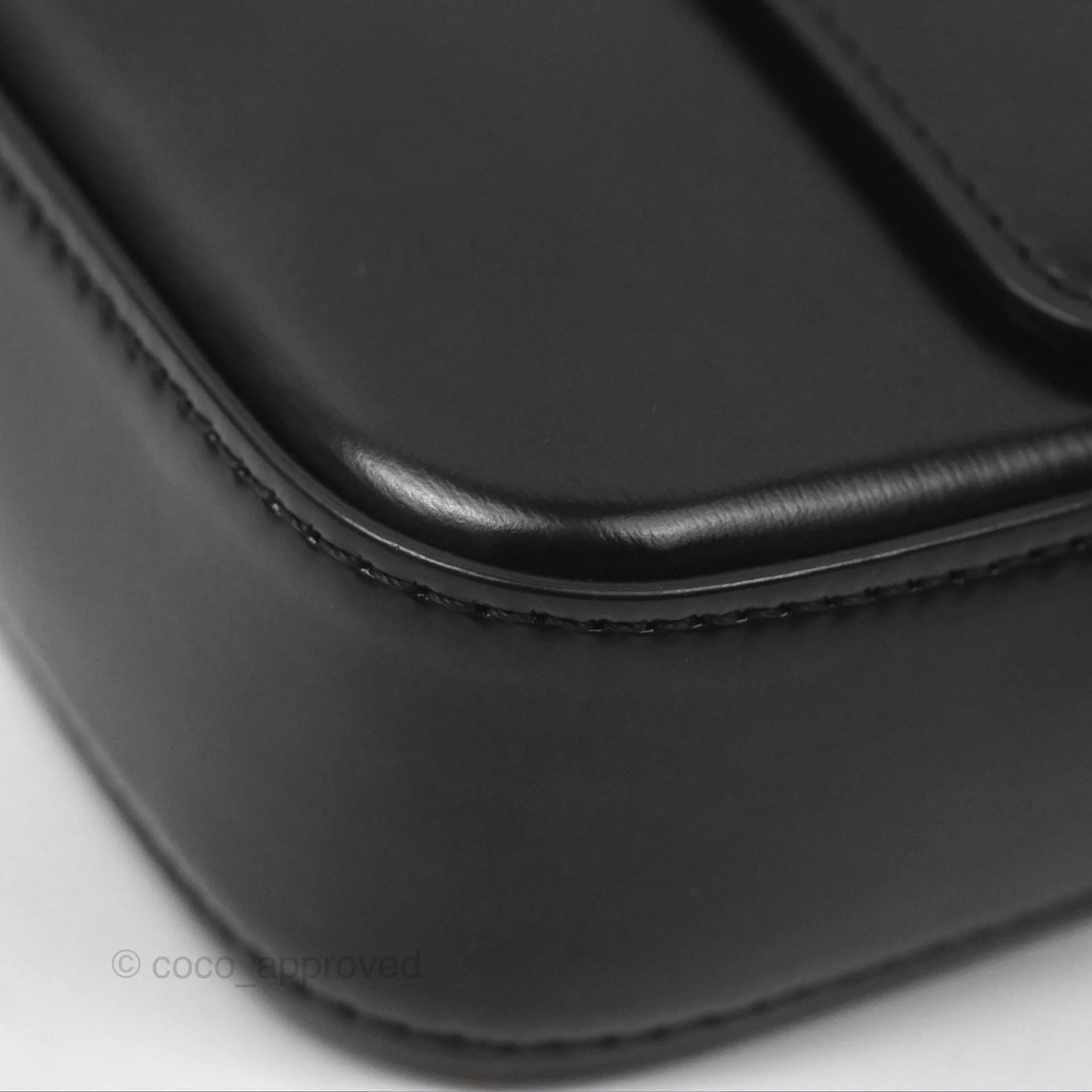 Celine Triomphe Shoulder Bag Black Calfskin