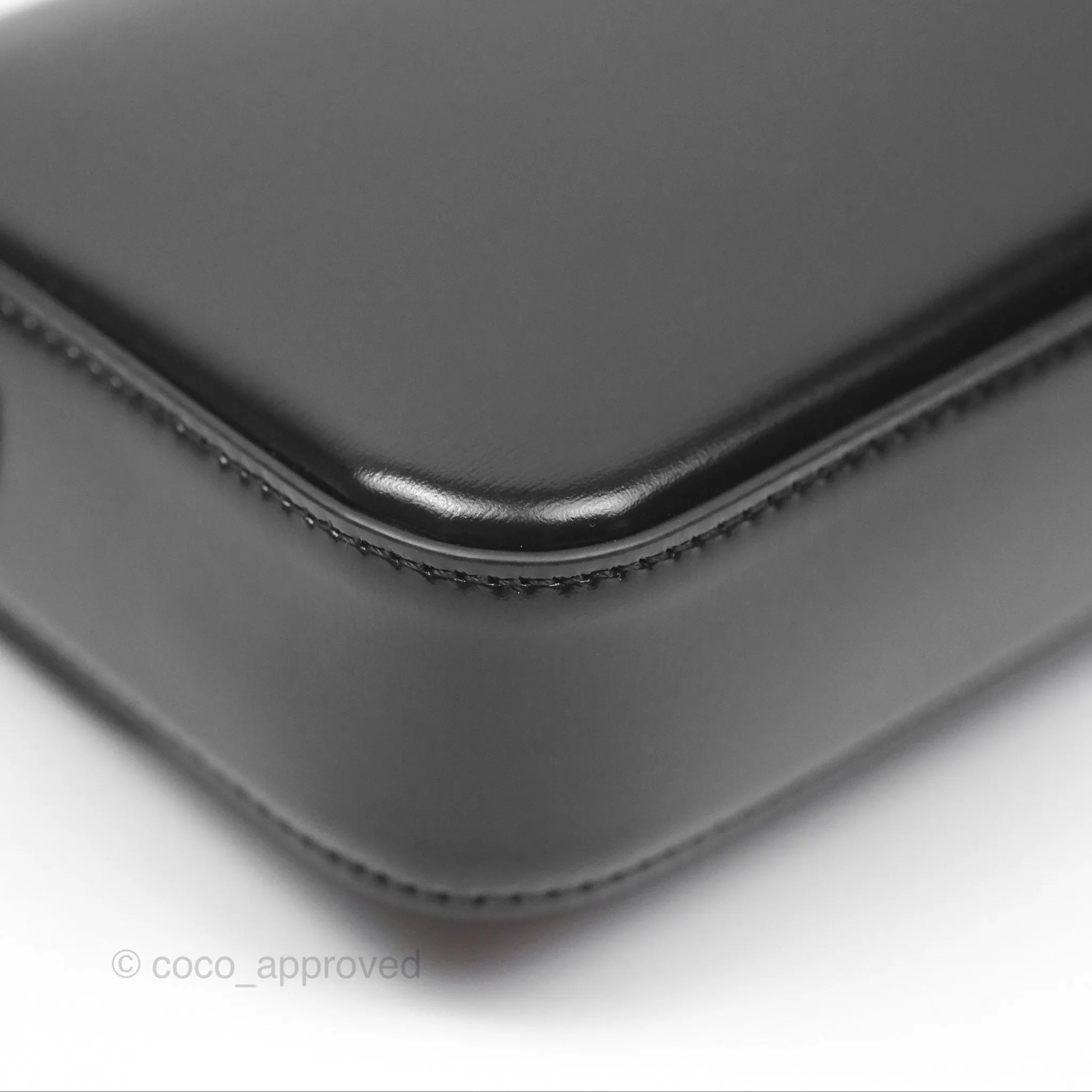 Celine Triomphe Shoulder Bag Black Calfskin