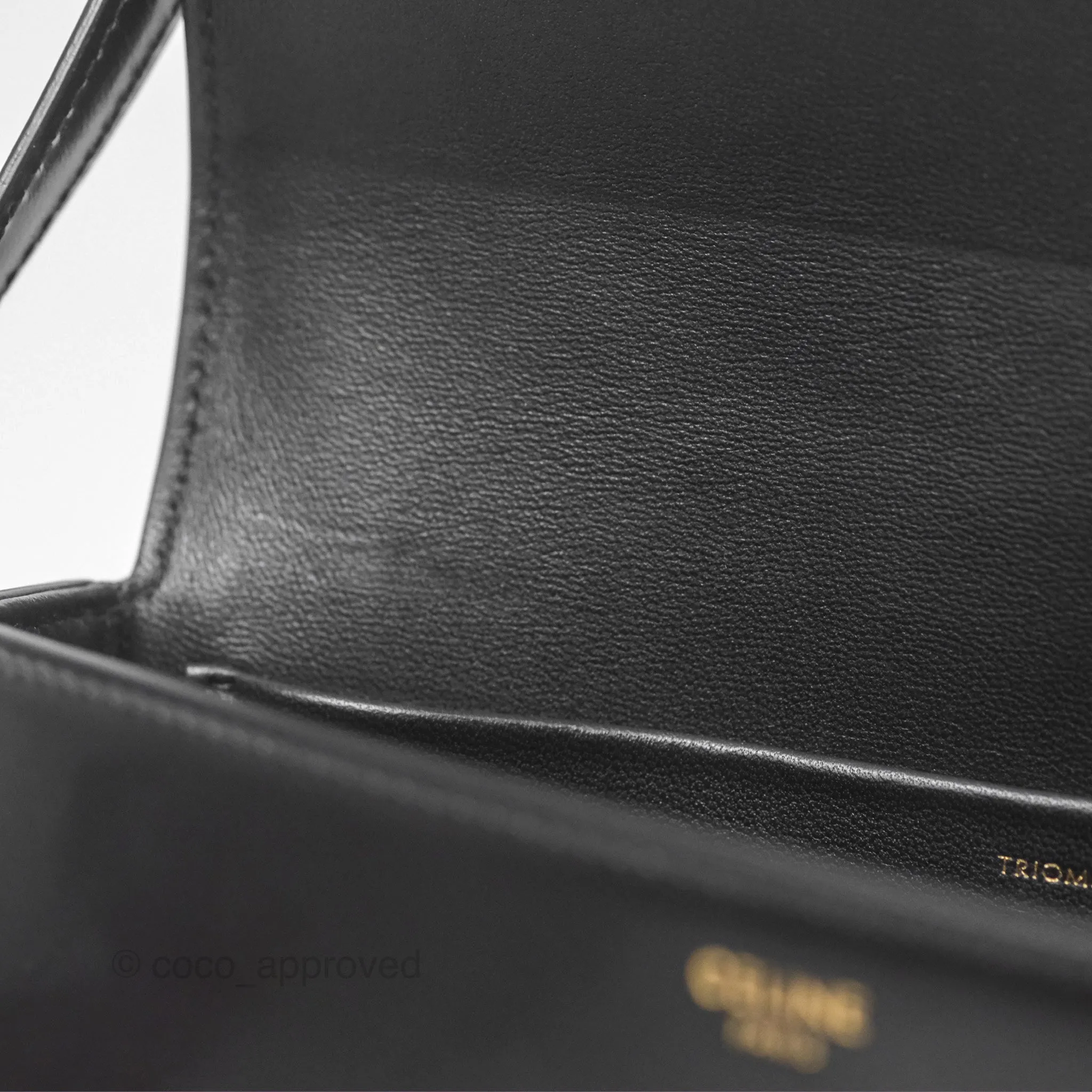 Celine Triomphe Shoulder Bag Black Calfskin