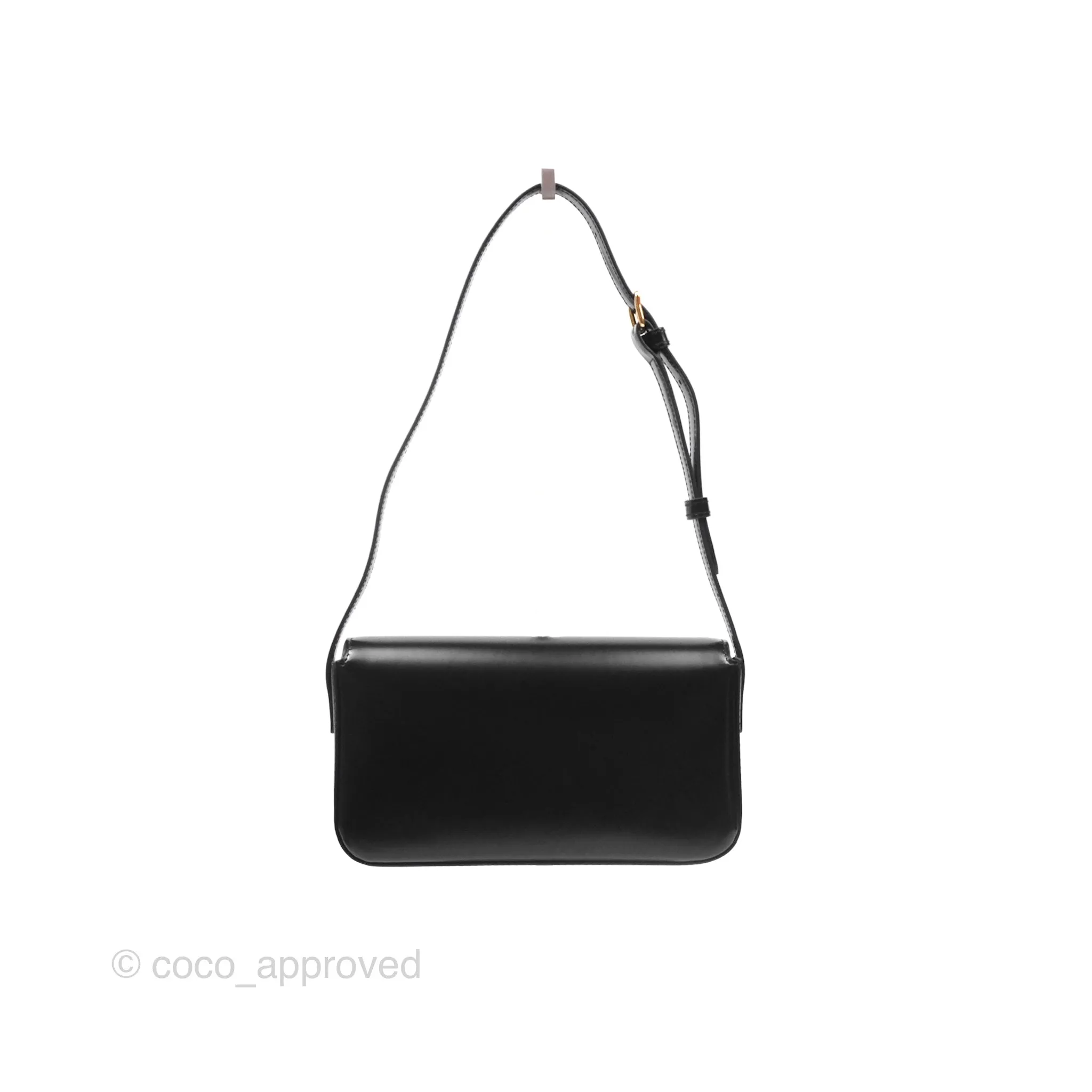 Celine Triomphe Shoulder Bag Black Calfskin