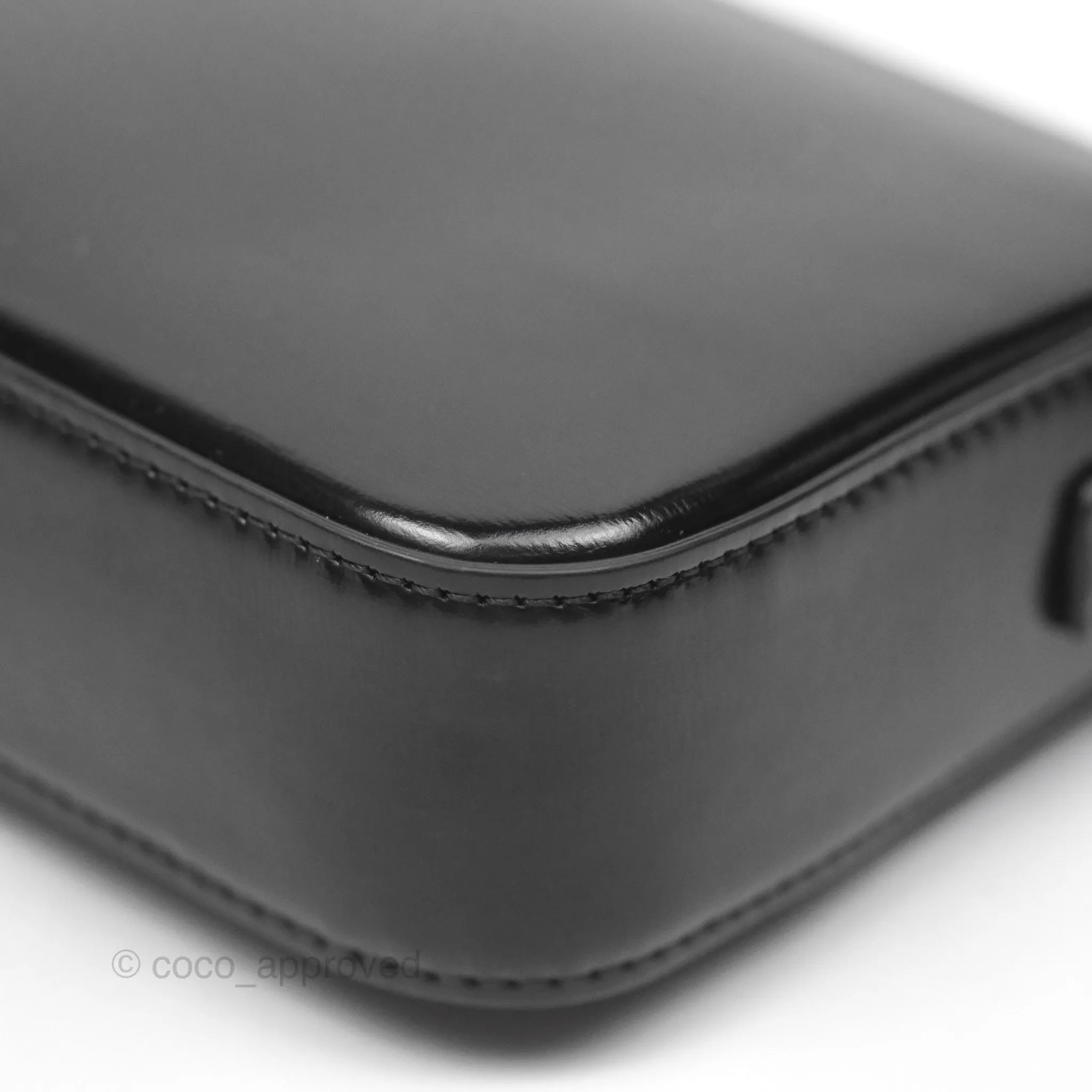 Celine Triomphe Shoulder Bag Black Calfskin