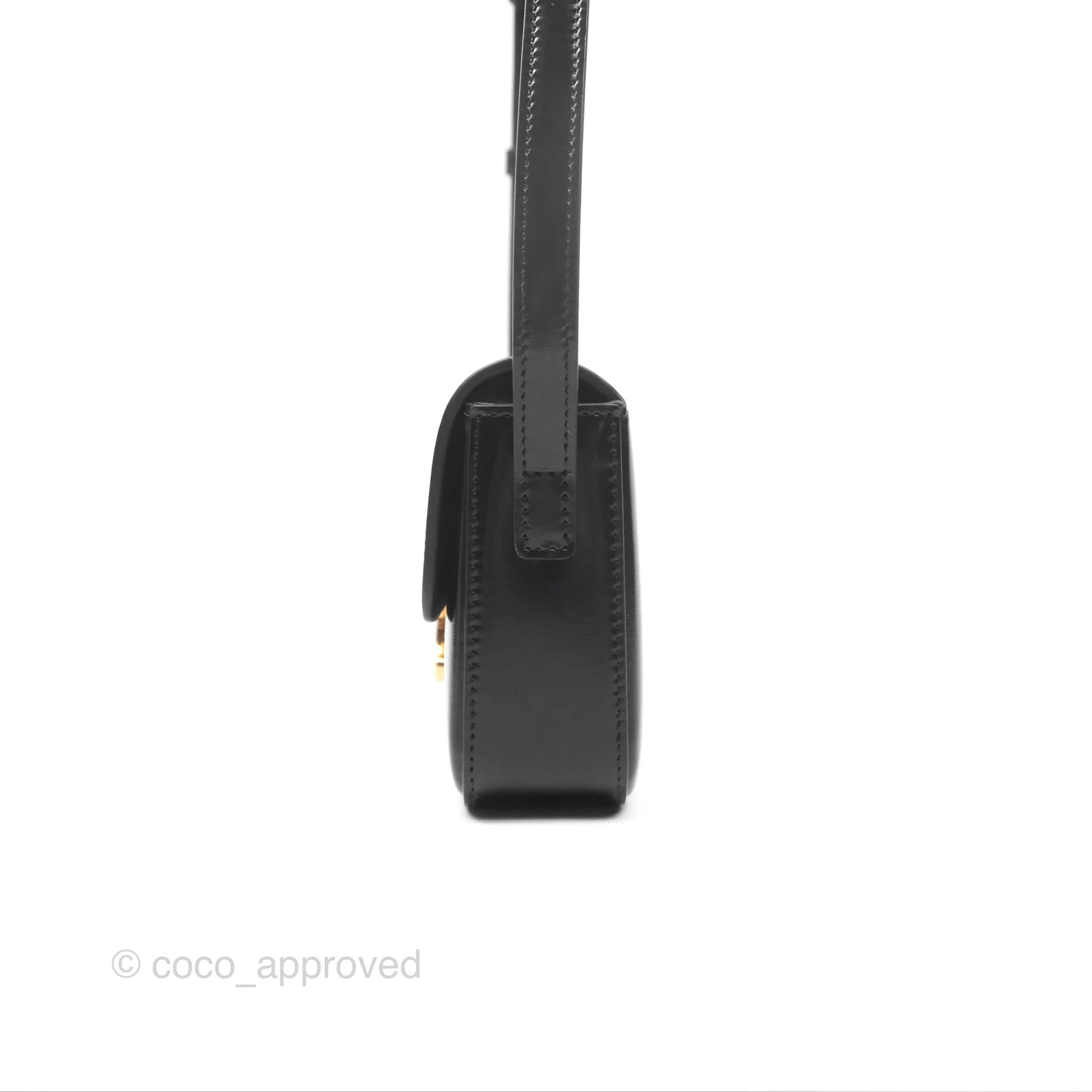 Celine Triomphe Shoulder Bag Black Calfskin