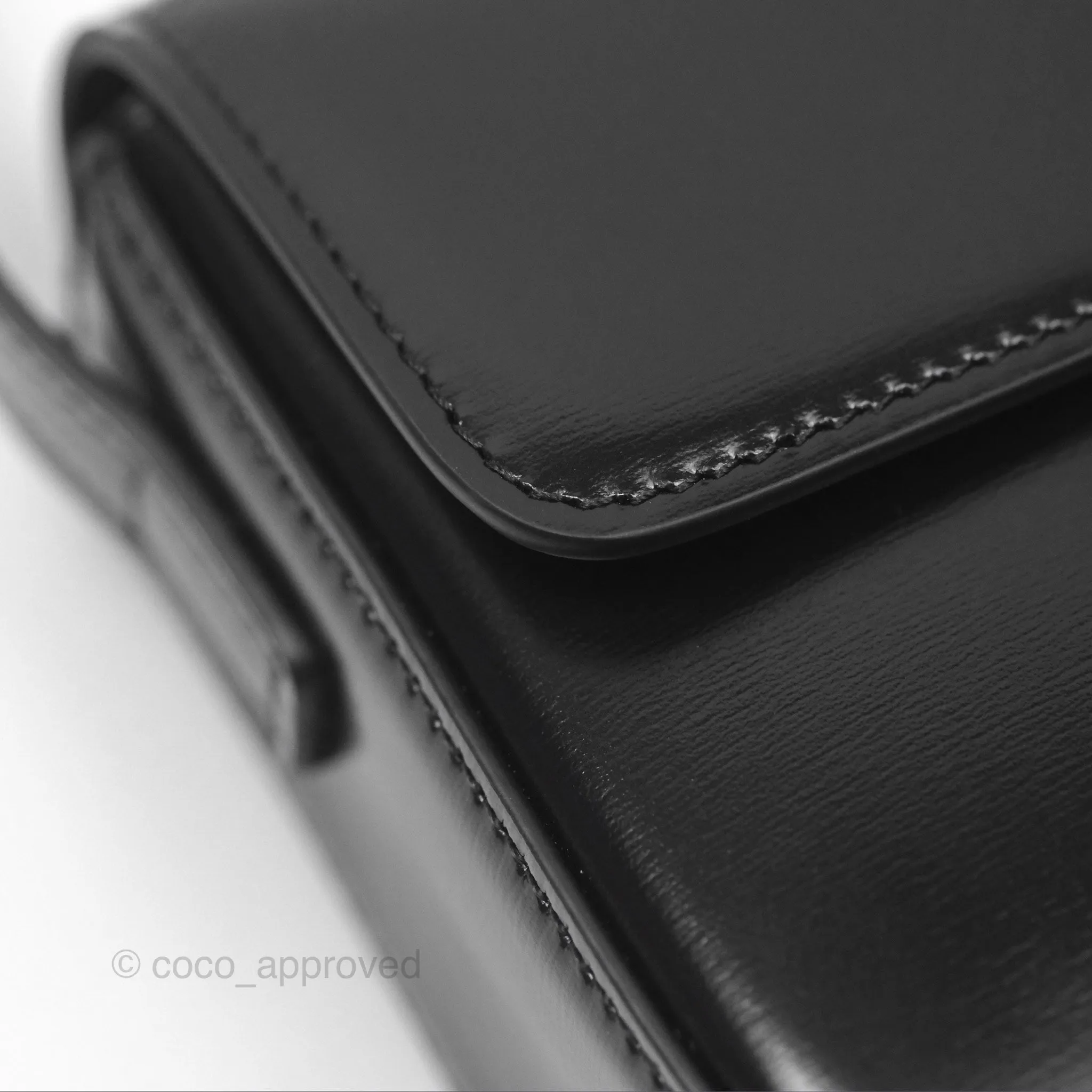 Celine Triomphe Shoulder Bag Black Calfskin