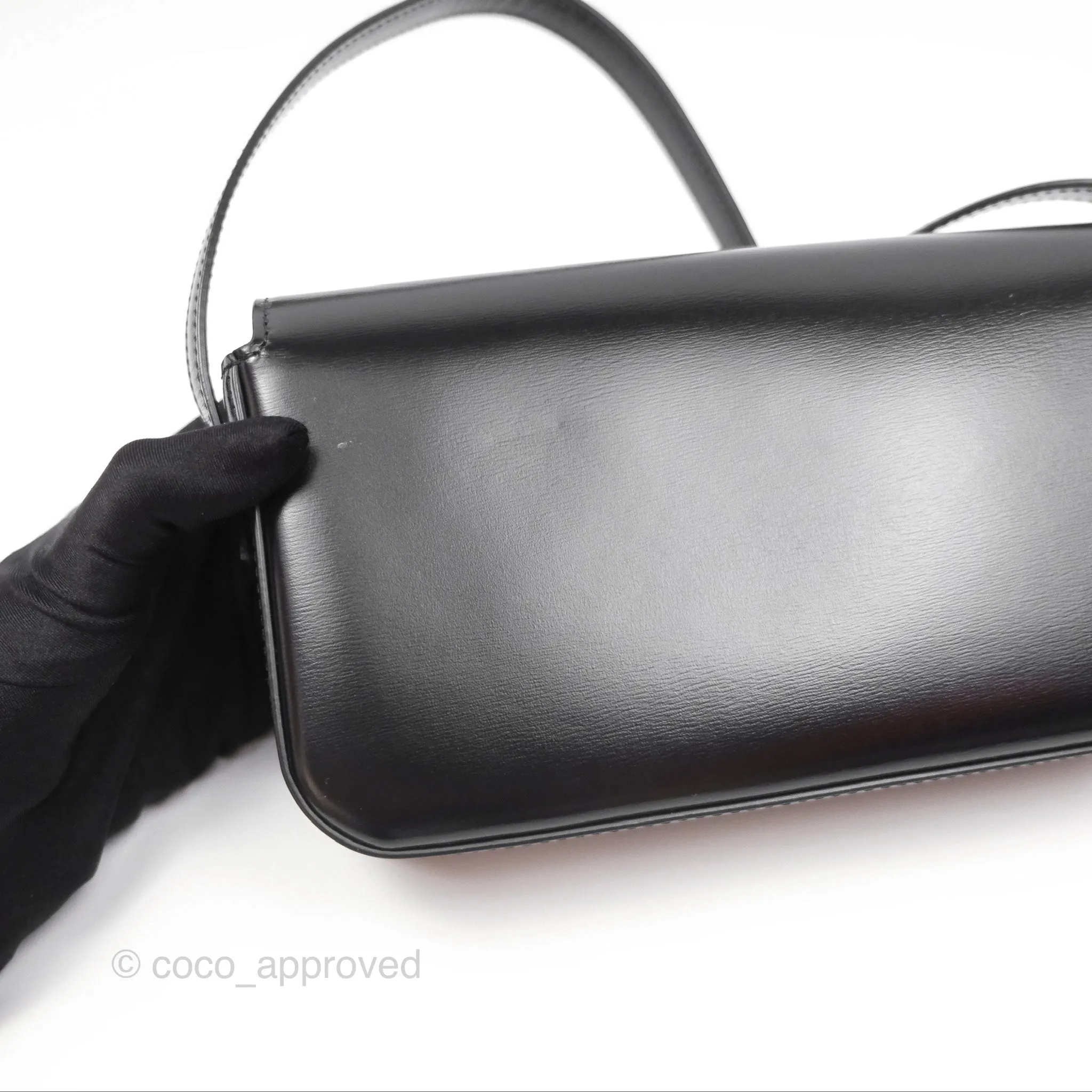 Celine Triomphe Shoulder Bag Black Calfskin
