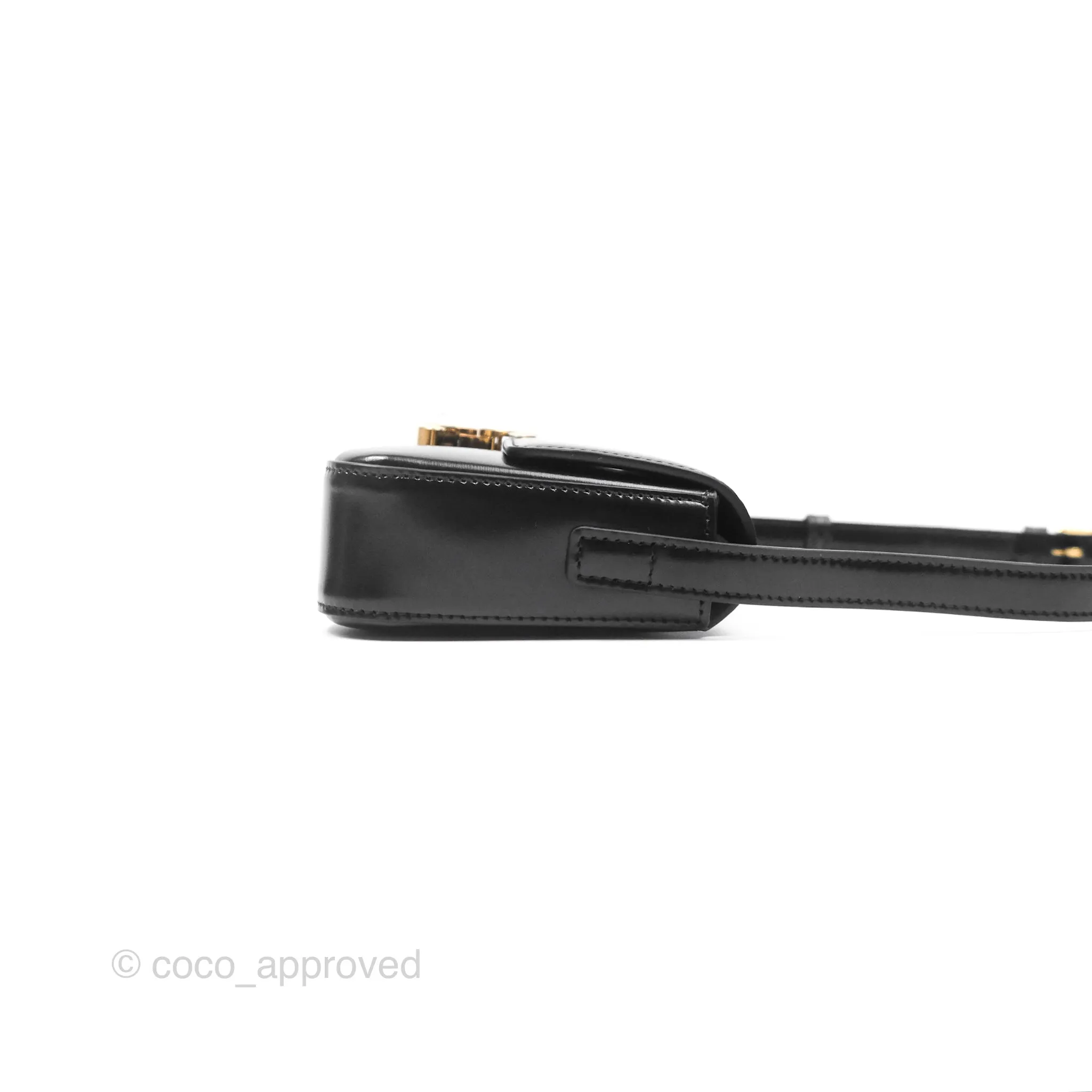 Celine Triomphe Shoulder Bag Black Calfskin