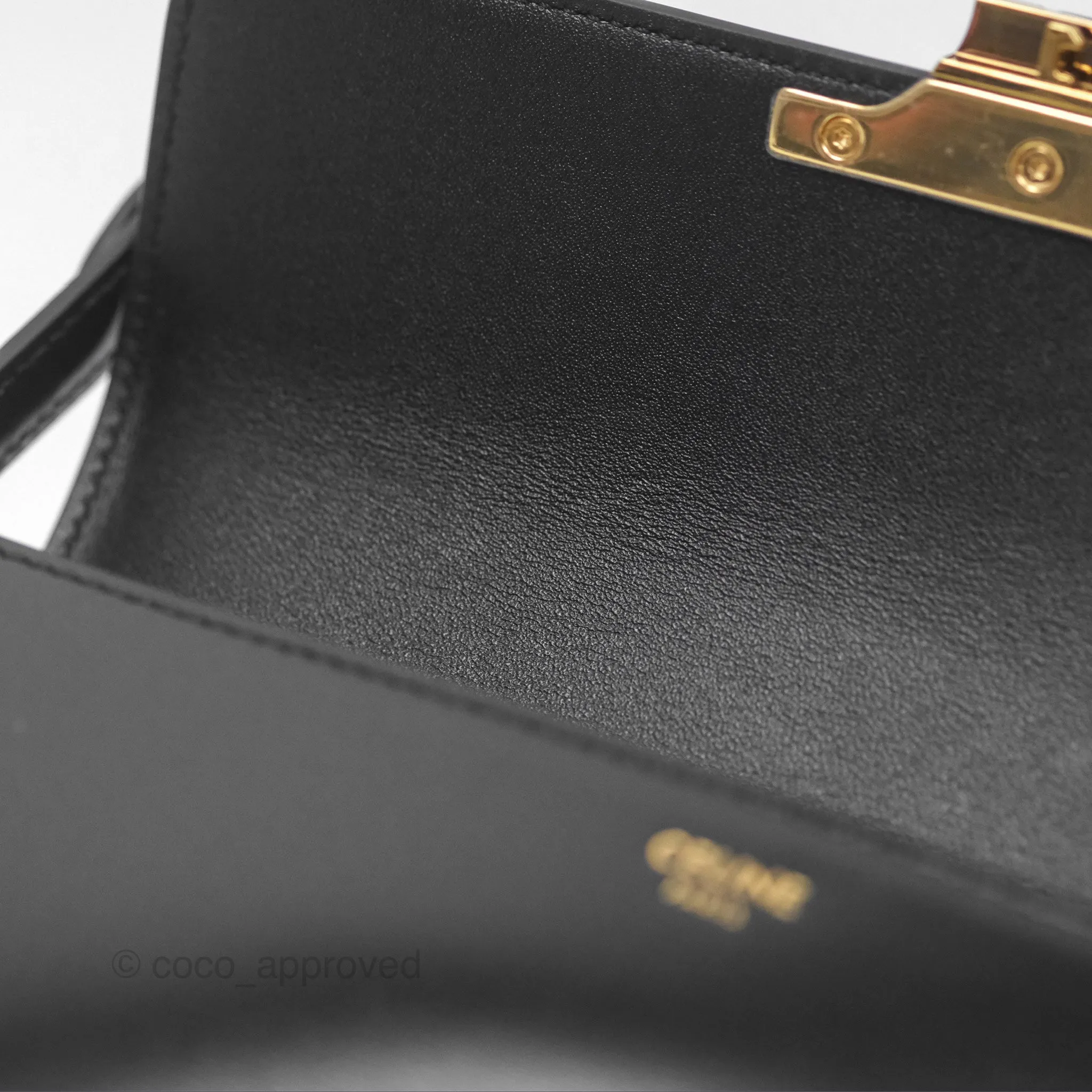 Celine Triomphe Shoulder Bag Black Calfskin
