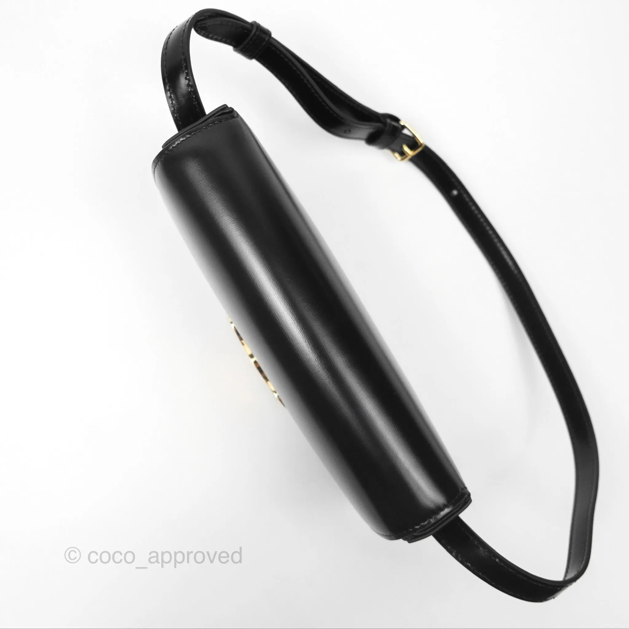 Celine Triomphe Shoulder Bag Black Calfskin