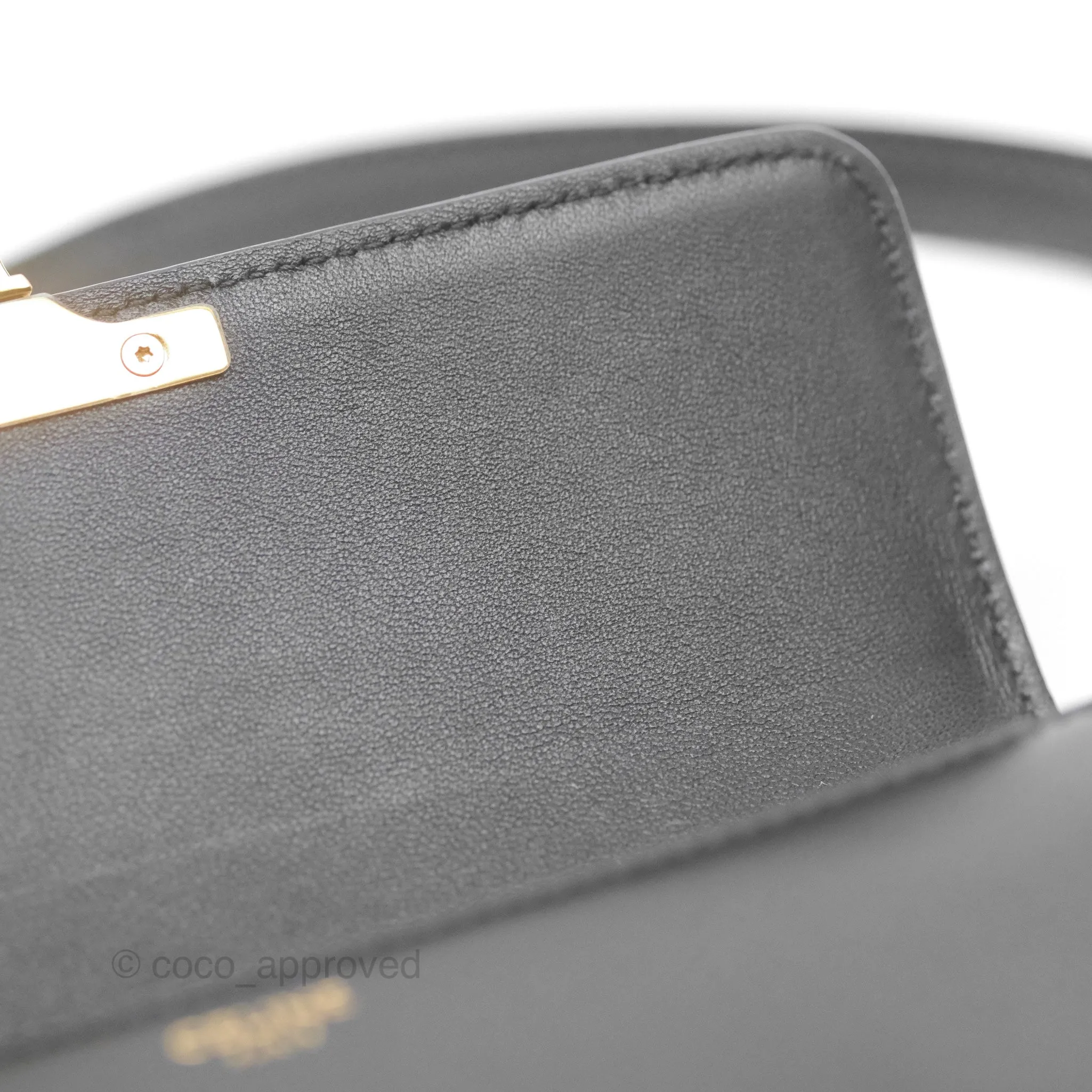 Celine Triomphe Shoulder Bag Black Calfskin