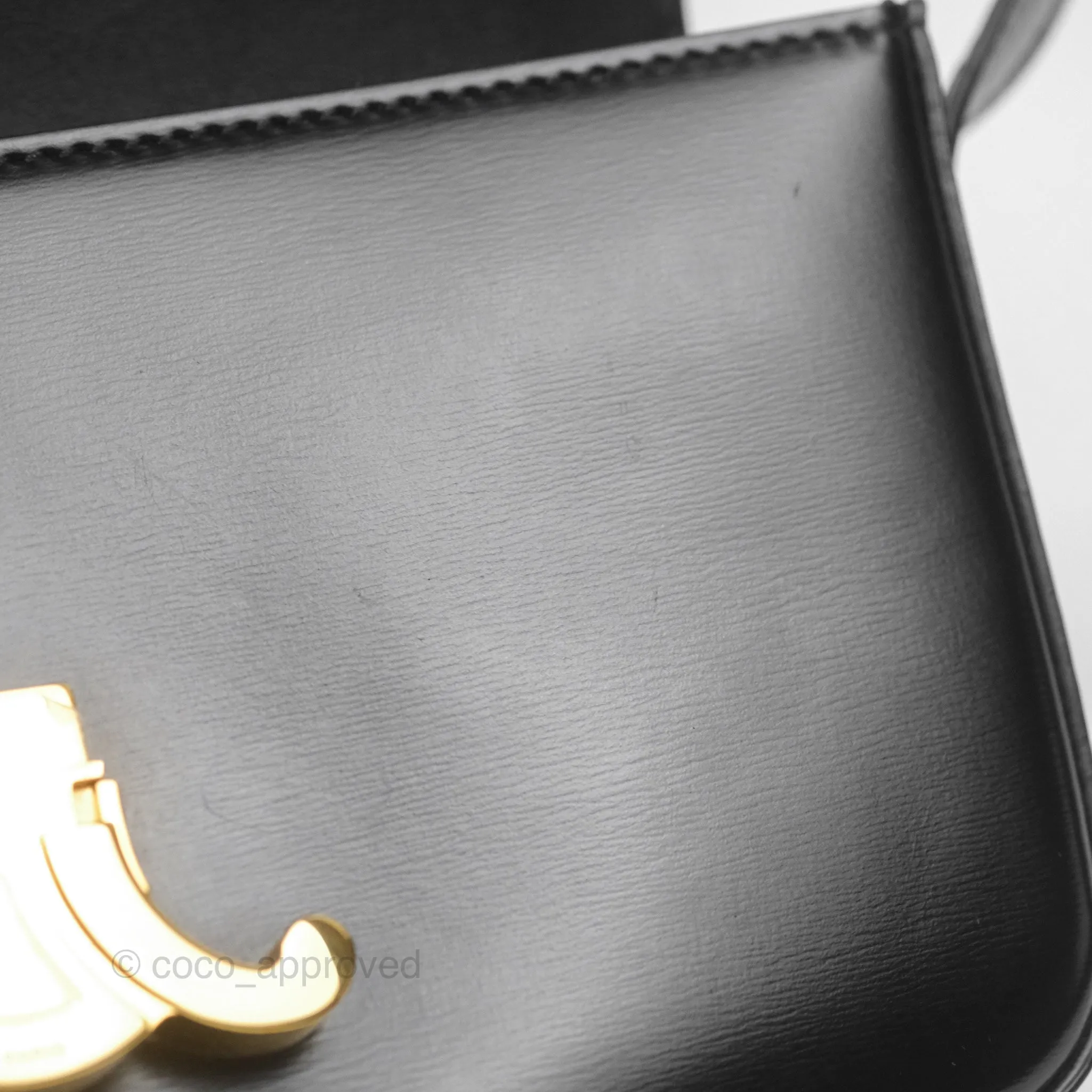 Celine Triomphe Shoulder Bag Black Calfskin