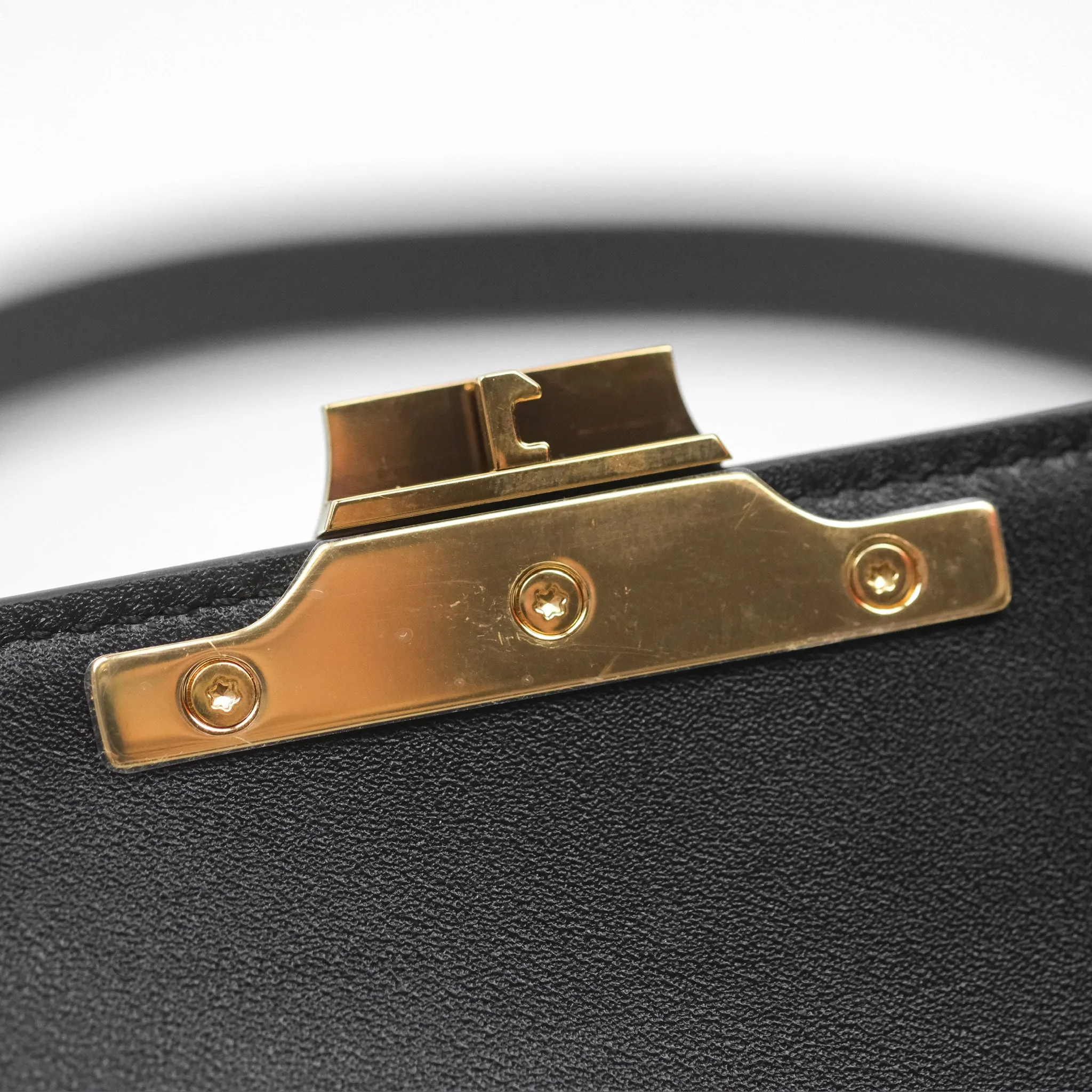 Celine Triomphe Shoulder Bag Black Calfskin