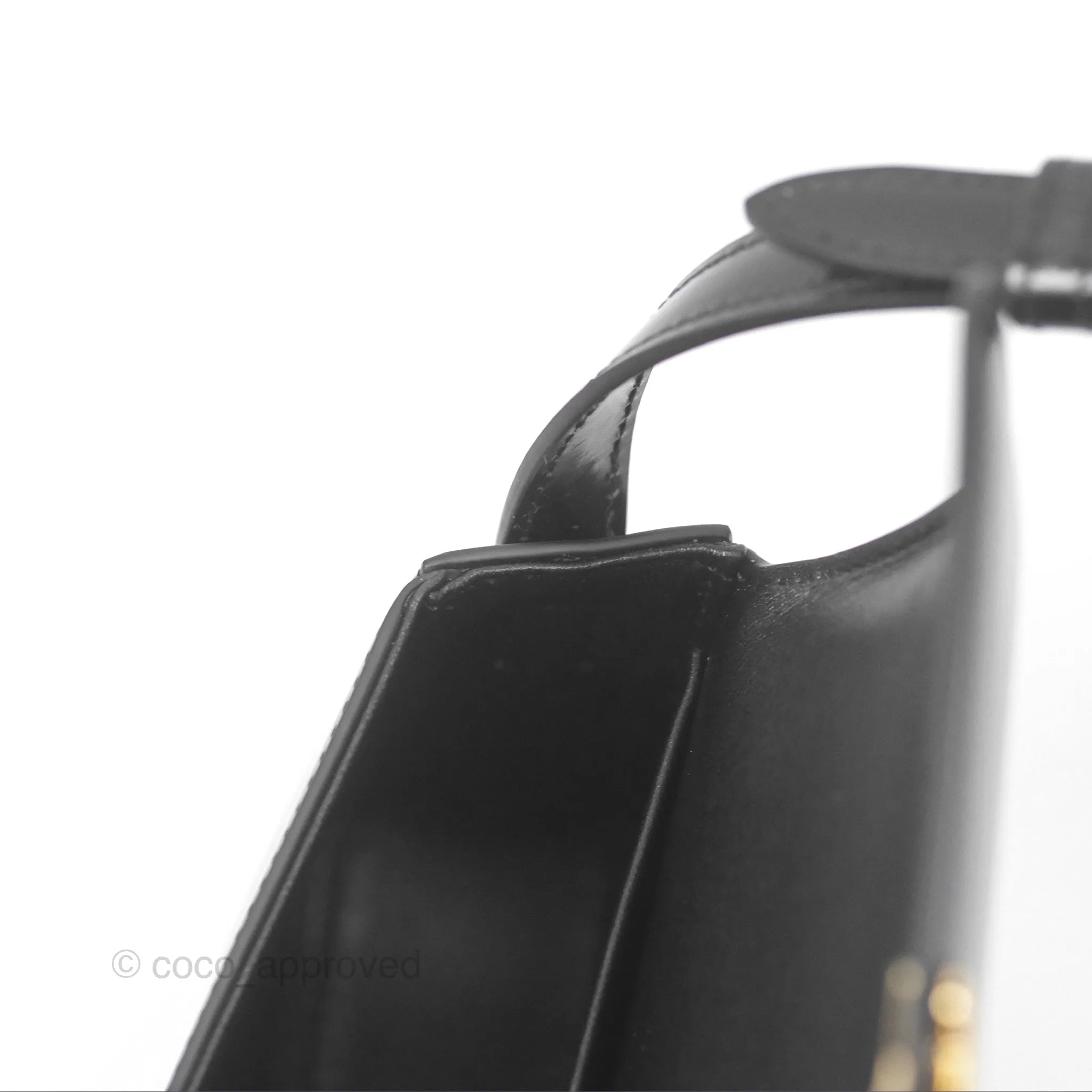 Celine Triomphe Shoulder Bag Black Calfskin