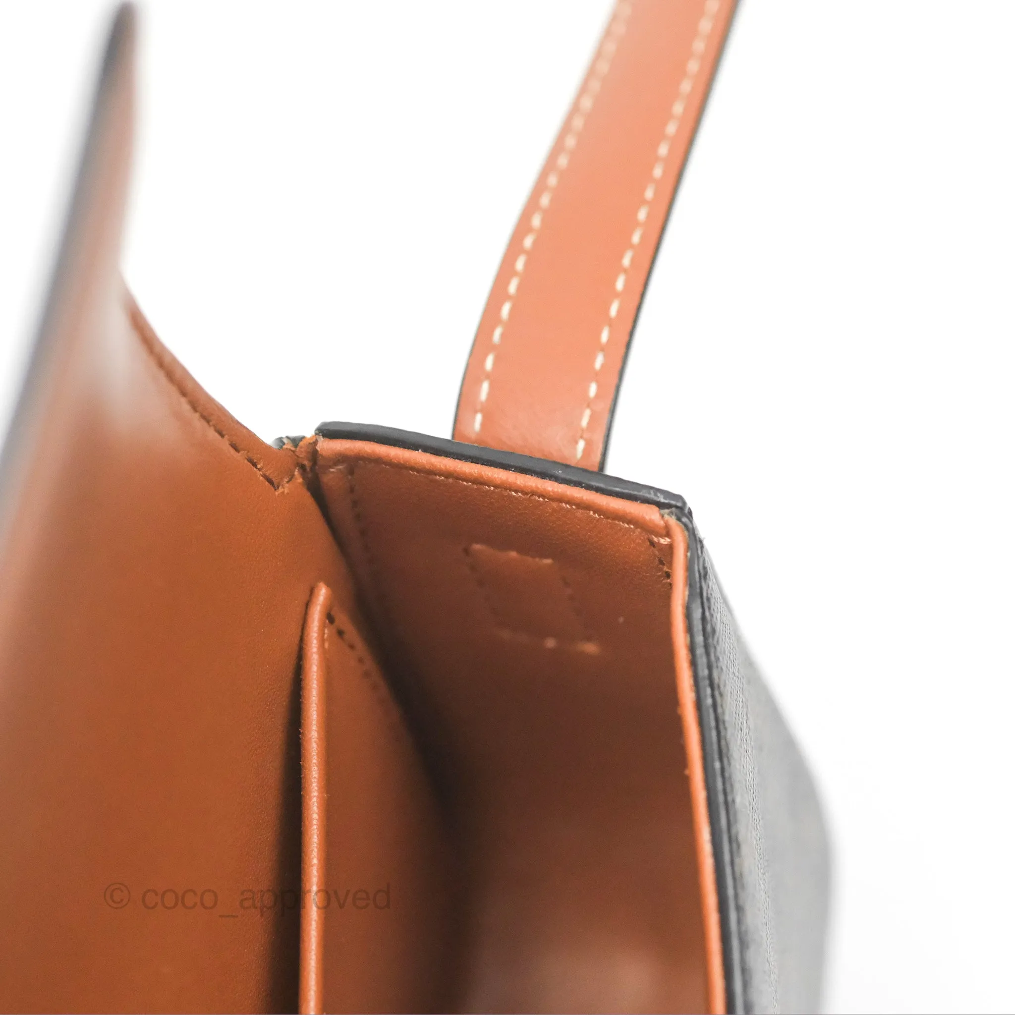 Celine Triomphe Shoulder Bag Tan Calfskin Triomphe Canvas