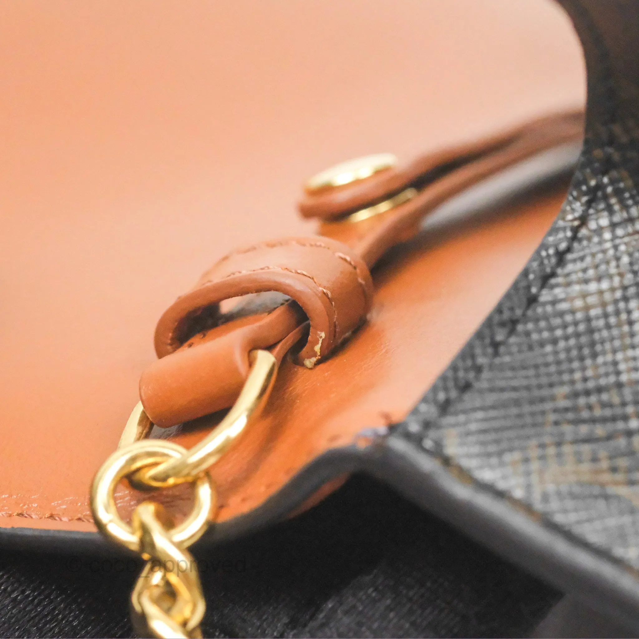 Celine Triomphe Wallet On Chain Canvas Tan Calfskin