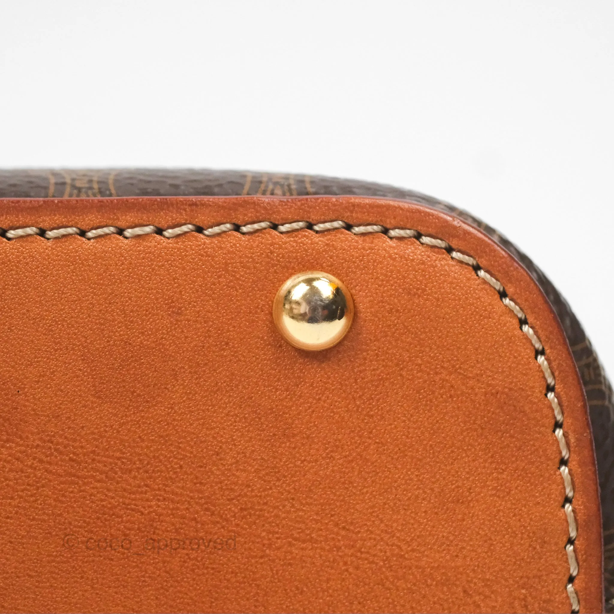 Celine Vintage Macadam Top Handle Bag Tan Brown