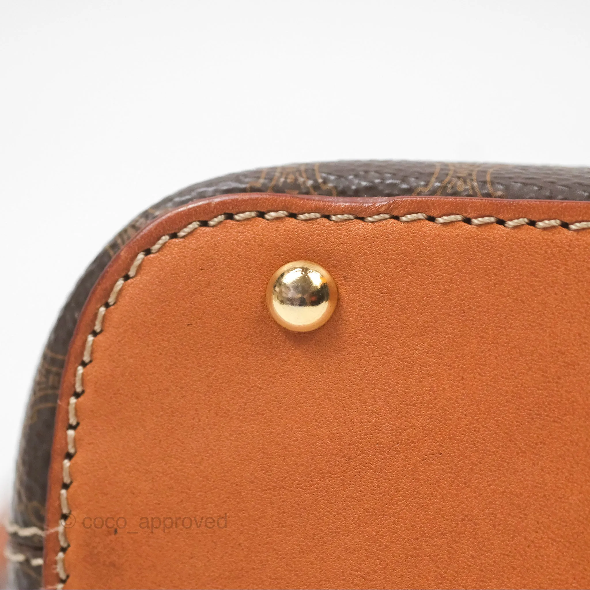 Celine Vintage Macadam Top Handle Bag Tan Brown