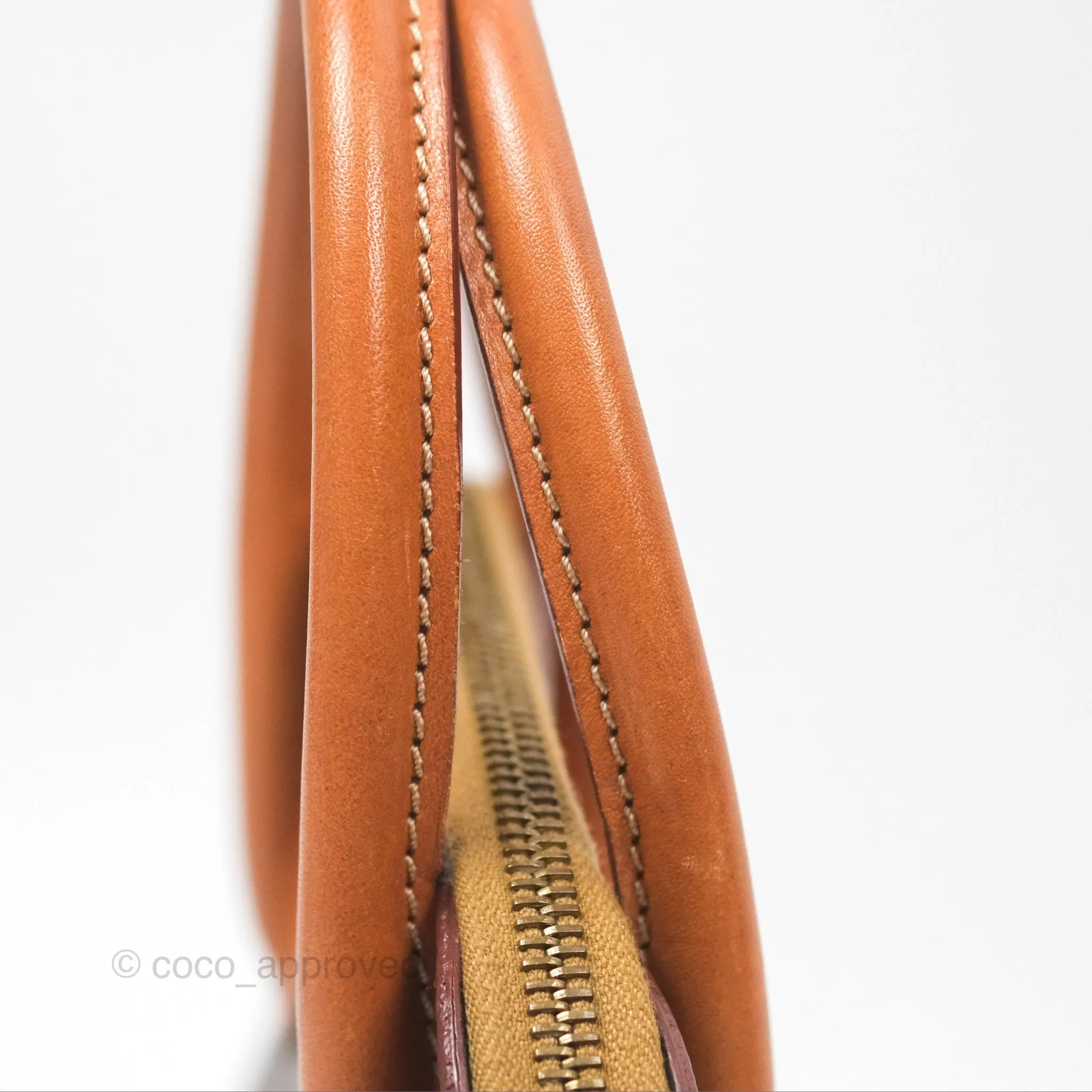 Celine Vintage Macadam Top Handle Bag Tan Brown
