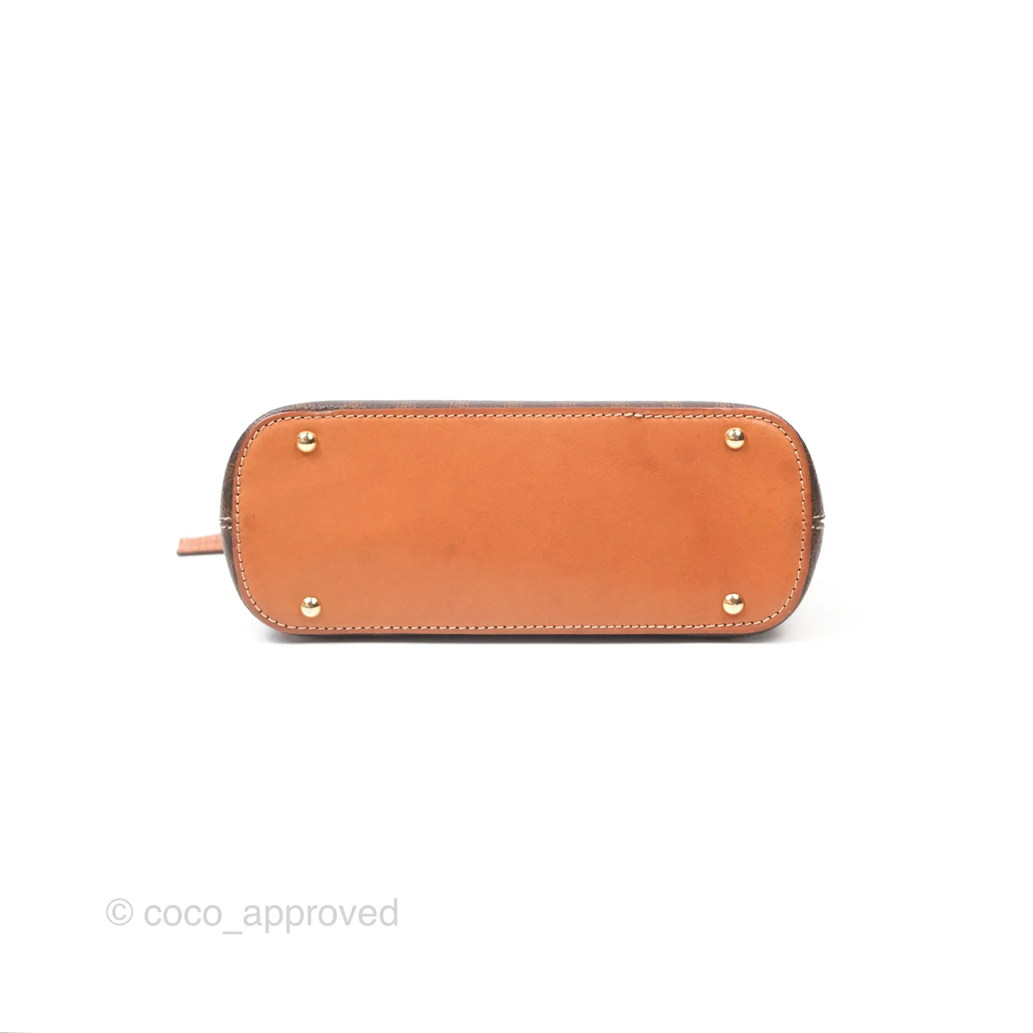 Celine Vintage Macadam Top Handle Bag Tan Brown