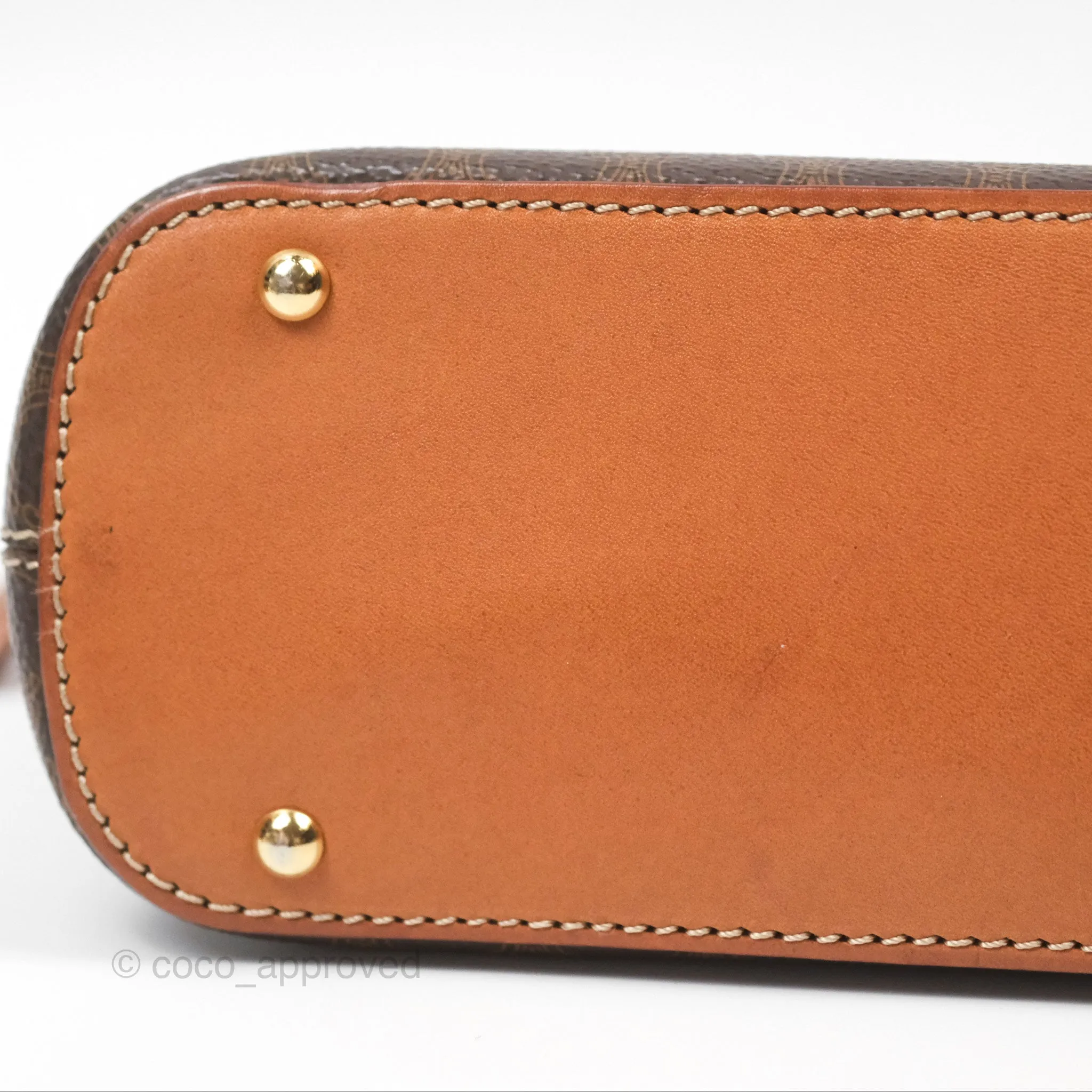 Celine Vintage Macadam Top Handle Bag Tan Brown