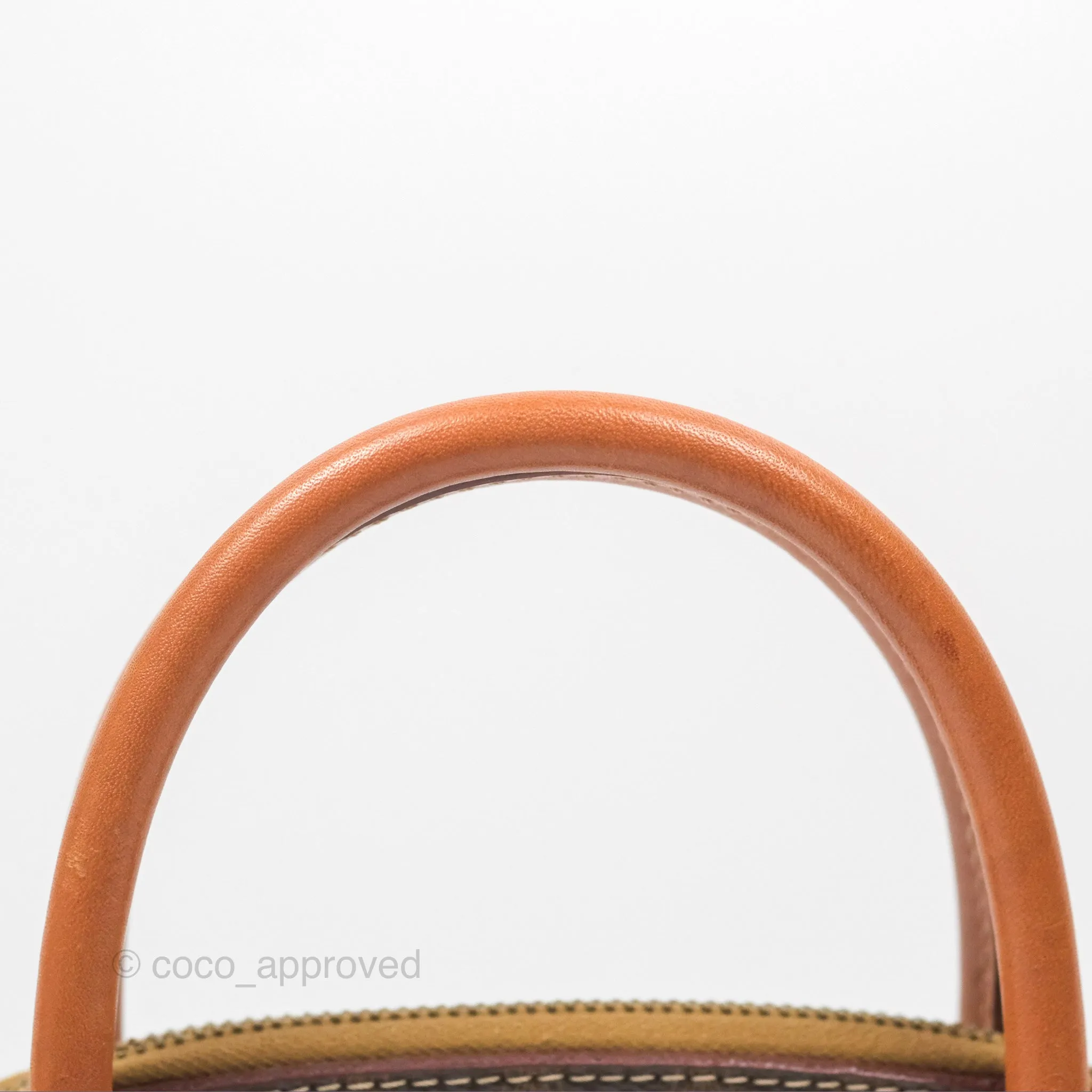 Celine Vintage Macadam Top Handle Bag Tan Brown
